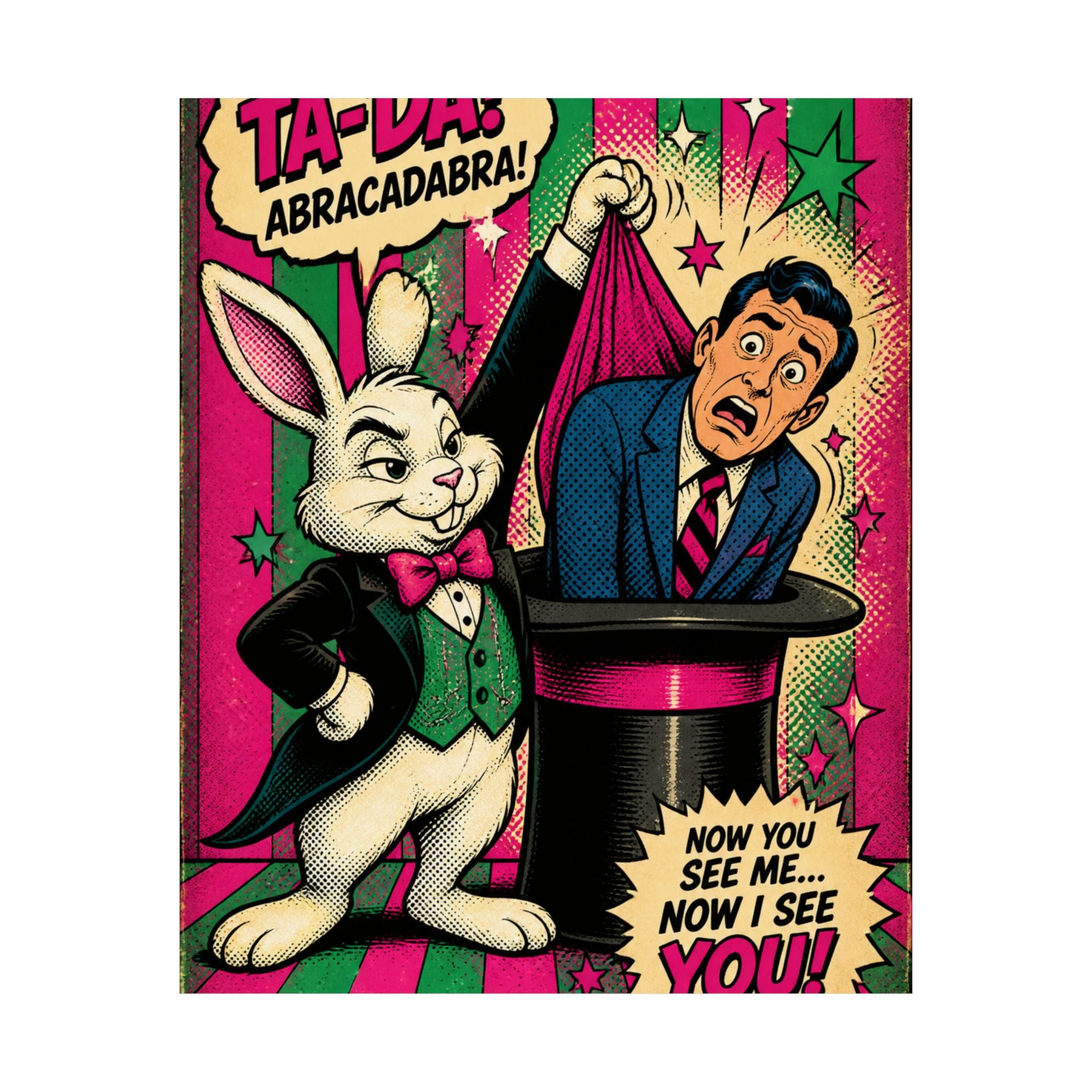 Magic Hat Rabbit Wall Art Poster 24×36 Pop Art Restaurant Decor Maximalist Print