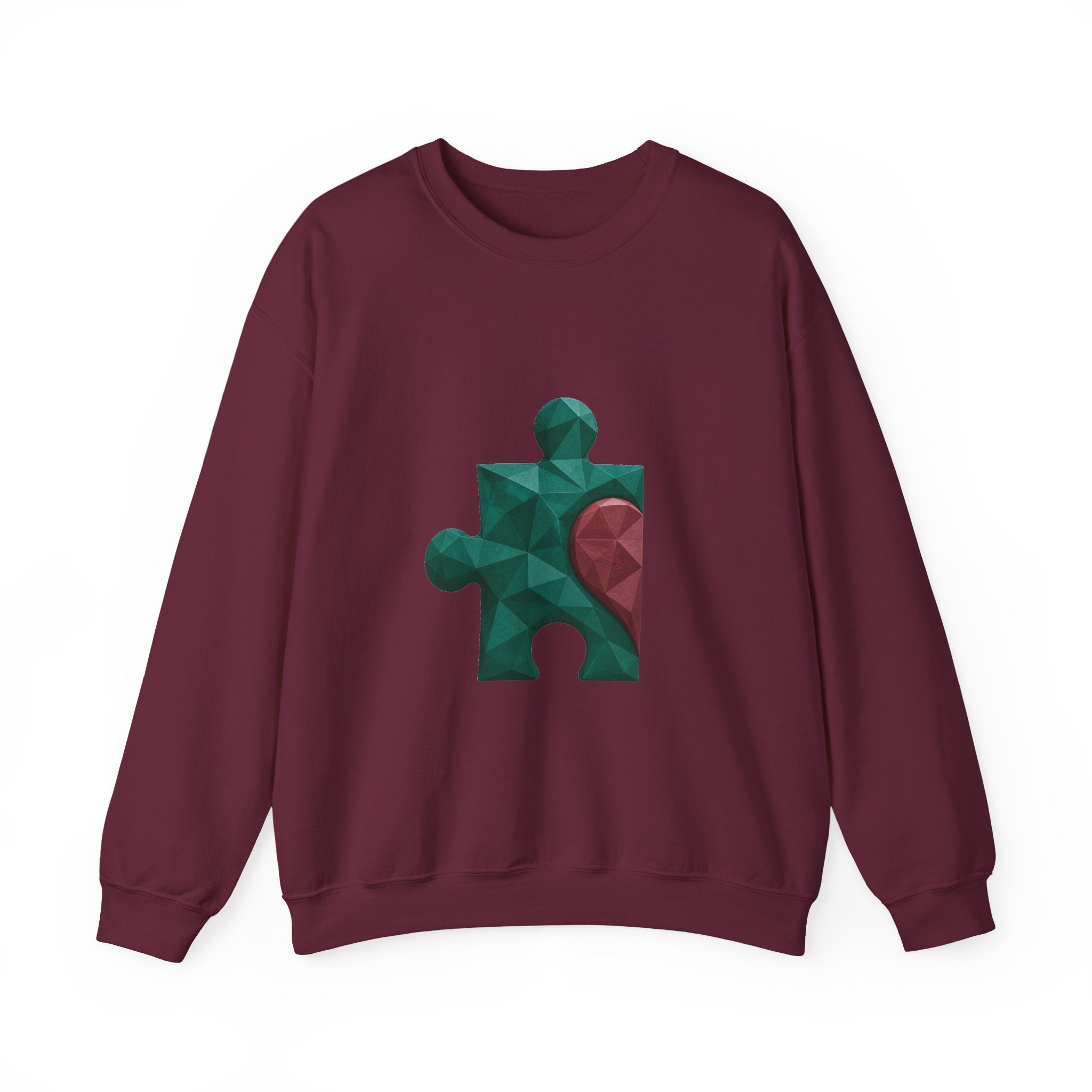 Matching Couple Sweatshirt - Puzzle Pieces Matching Couple Premium Fleece Sweatshirt Geometric Art His Hers Love Gift - Design A