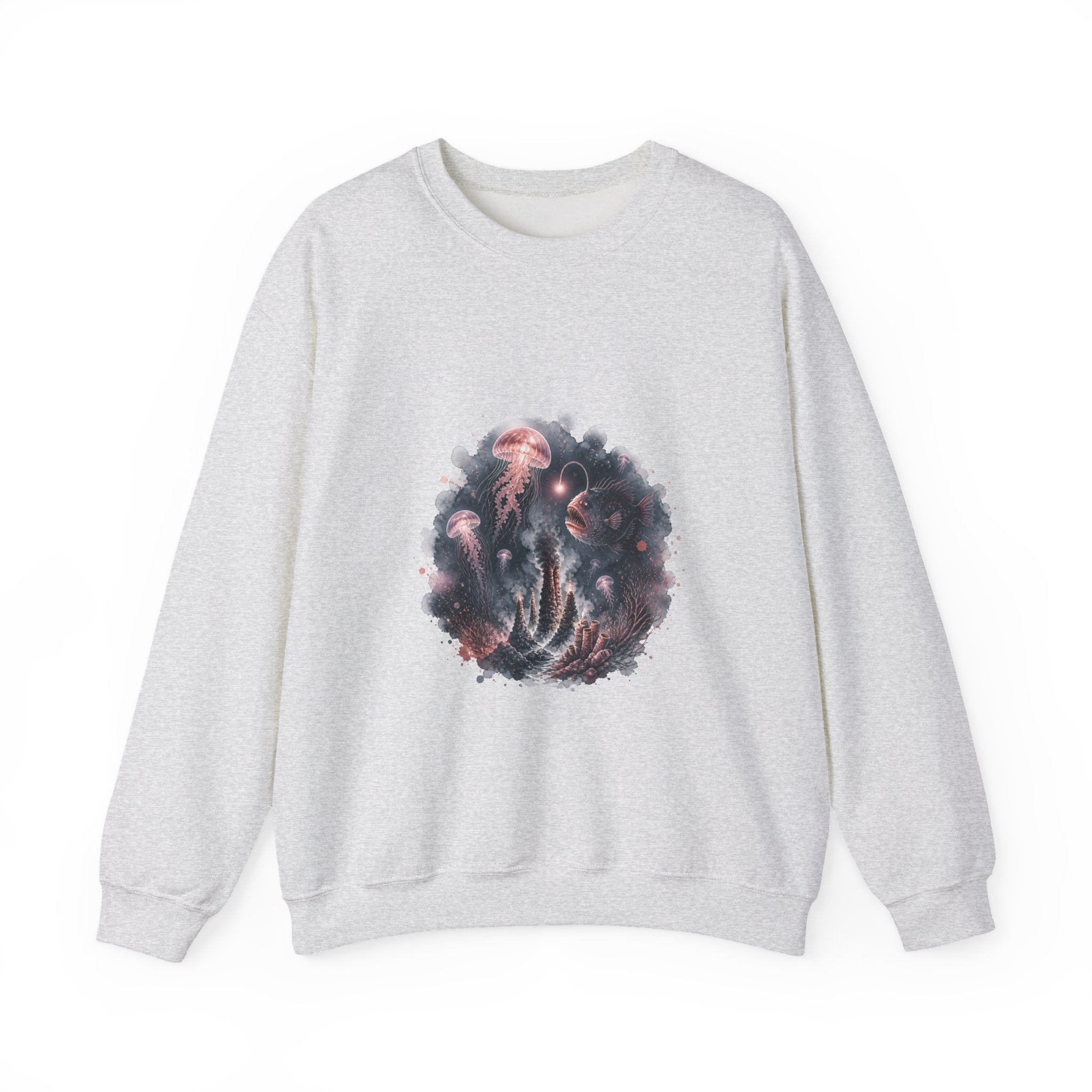 Matching Couple Sweatshirt - Coral Reef & Deep Sea Matching Couple Comfort Colors Crew Watercolor Art His Hers Birthday Gift - Design B