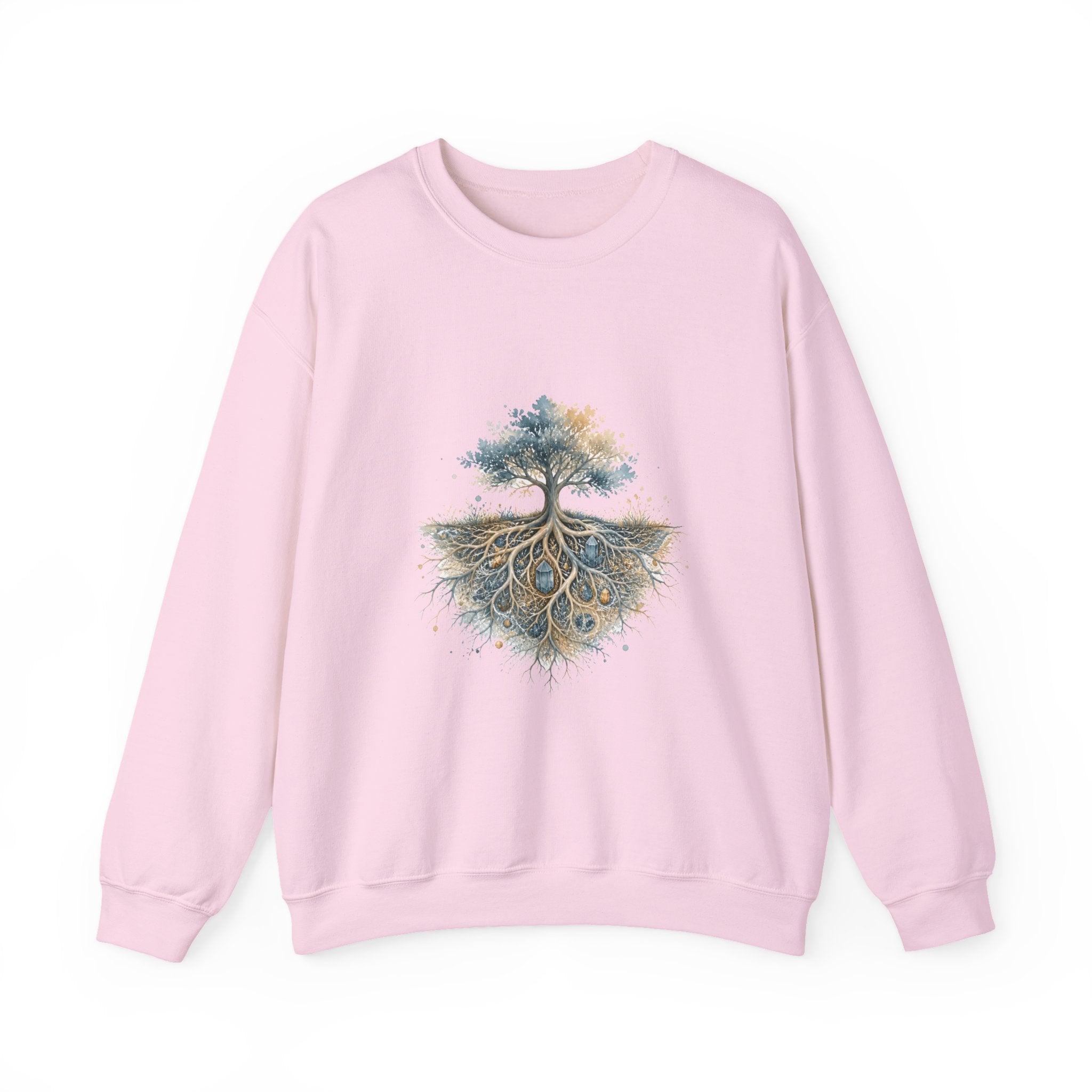 Matching Couple Sweatshirt - Ancient Oak & Deep Roots Matching Couple Comfort Colors Crew Watercolor Art His Hers Birthday Gift - Design B