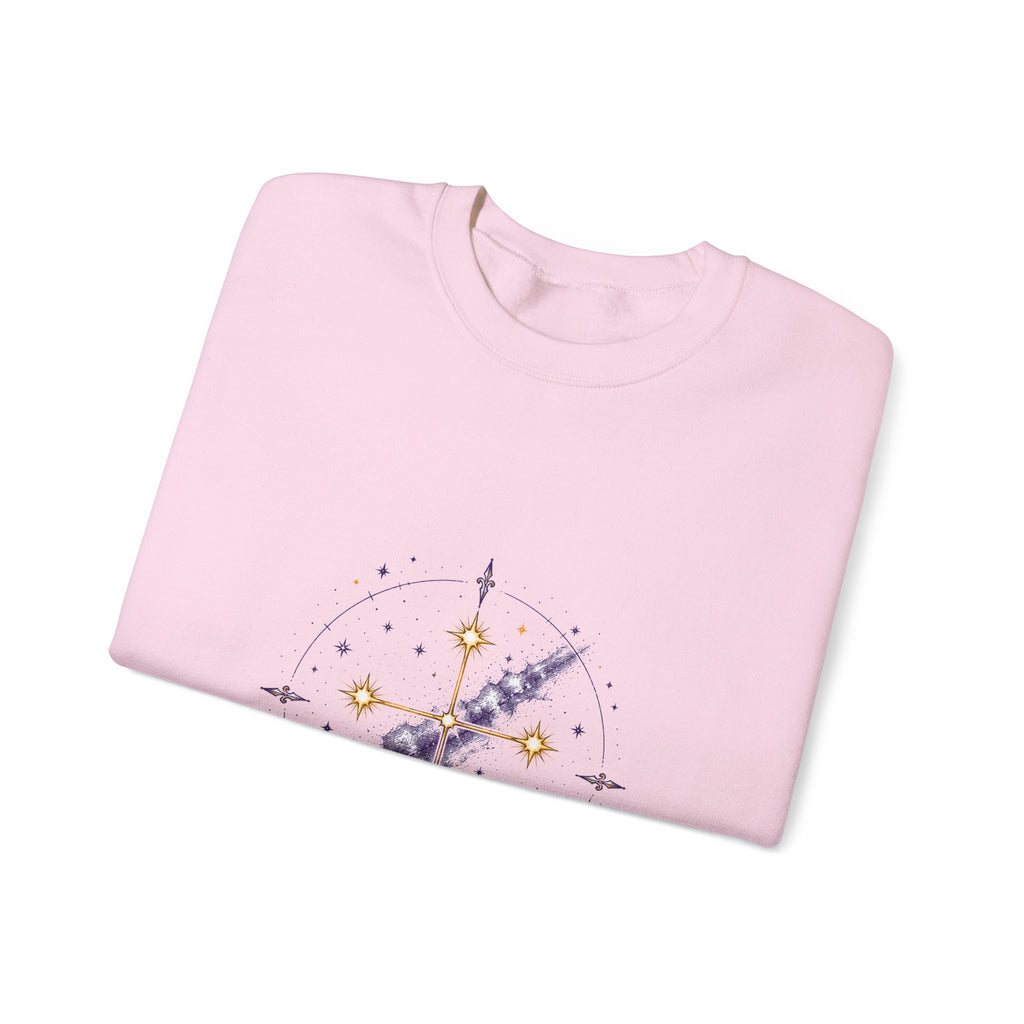 Matching Couple Sweatshirt - Aurora & Southern Cross Matching Couple Premium Fleece Sweatshirt Hand-Drawn Art His Hers Anniversary Gift - Design B