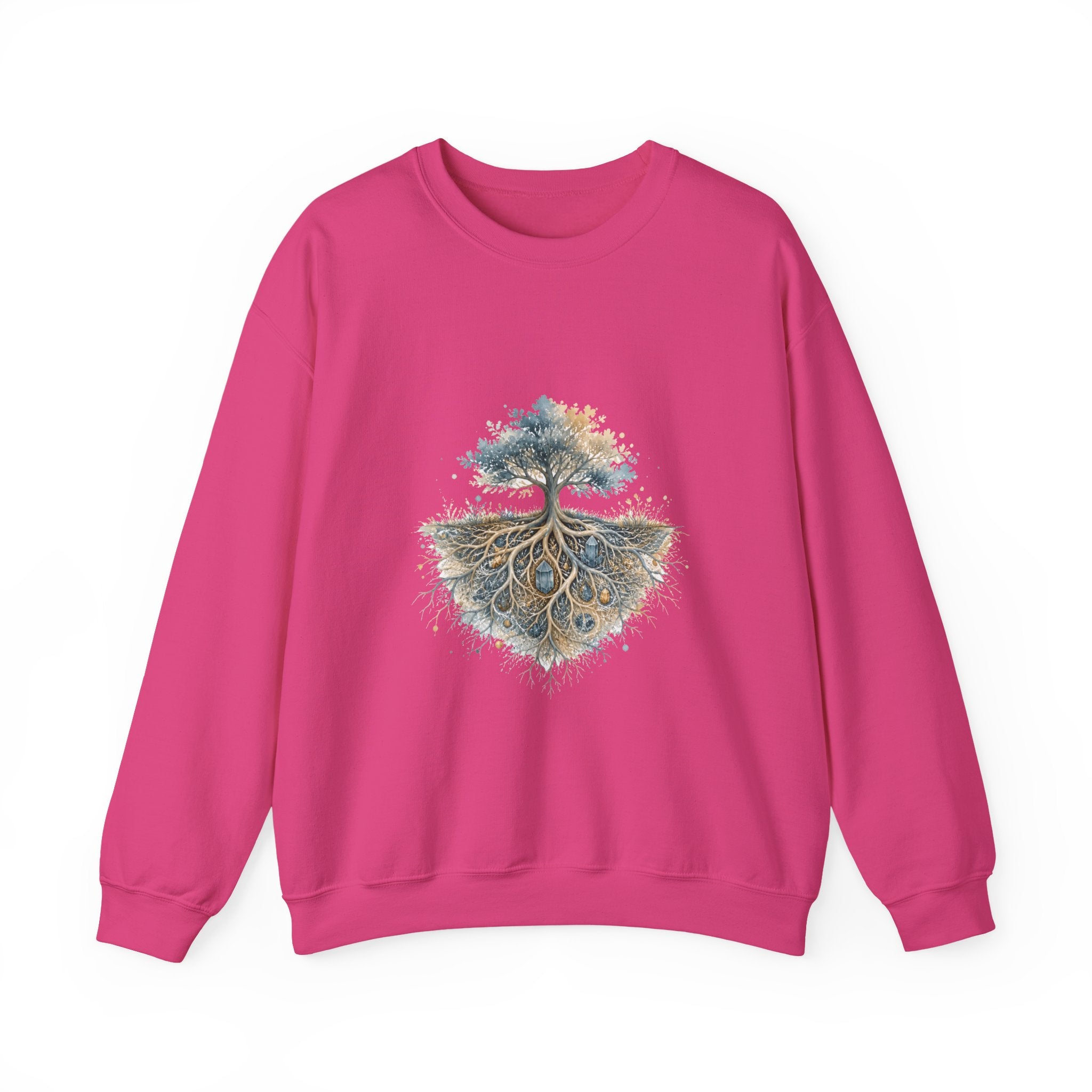 Matching Couple Sweatshirt - Ancient Oak & Deep Roots Matching Couple Comfort Colors Crew Watercolor Art His Hers Birthday Gift - Design B