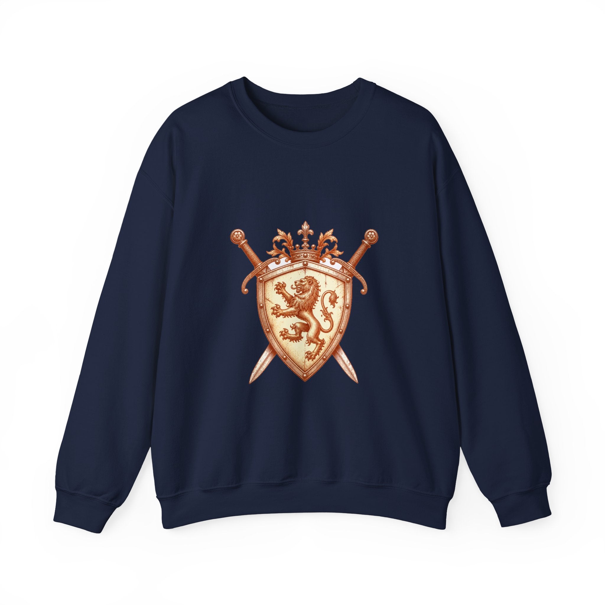 Matching Couple Sweatshirt - Crown & Shield Matching Couple Premium Fleece Sweatshirt Vintage Art His Hers Honeymoon Gift - Design B