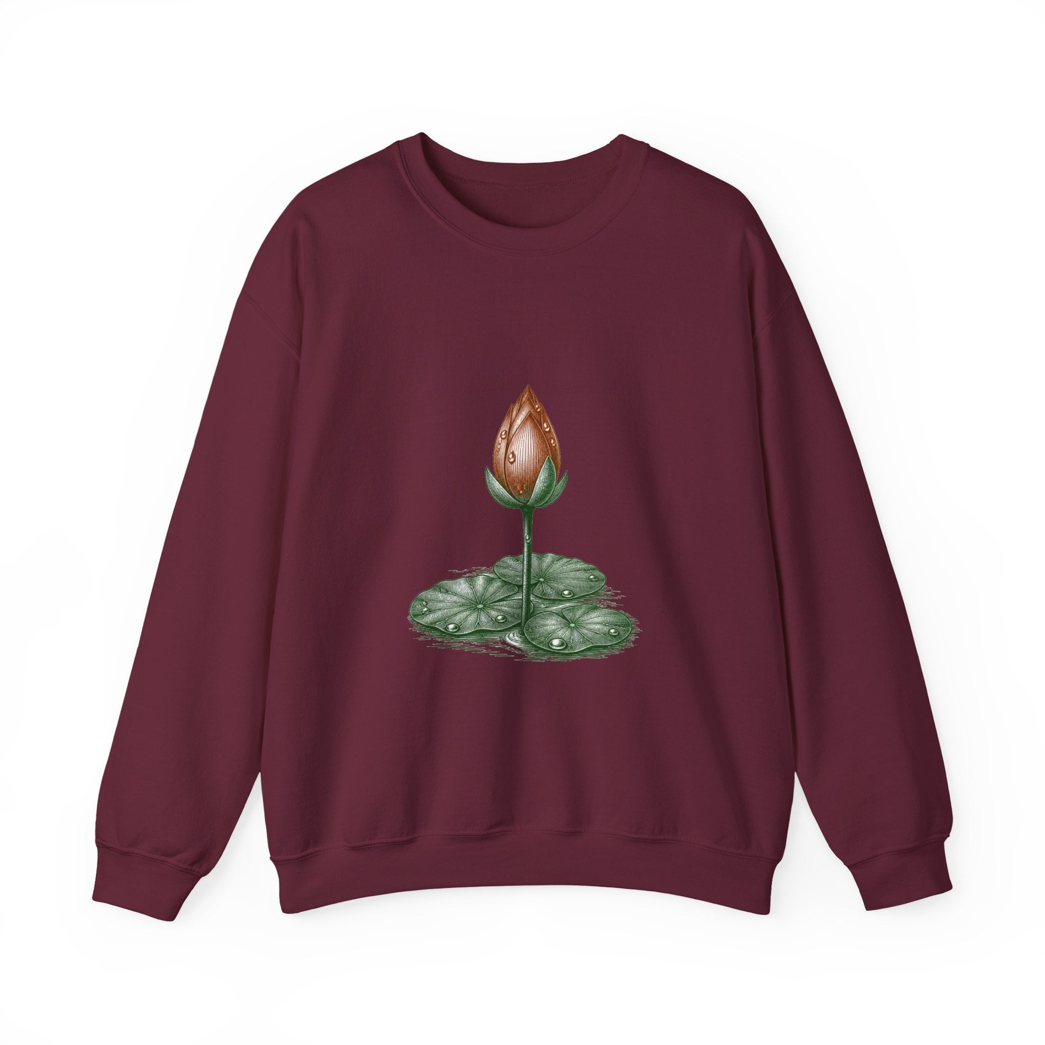 Matching Couple Sweatshirt - Open & Closed Lotus Matching Couple Comfort Colors Crew Vintage Art His Hers Honeymoon Gift - Design B