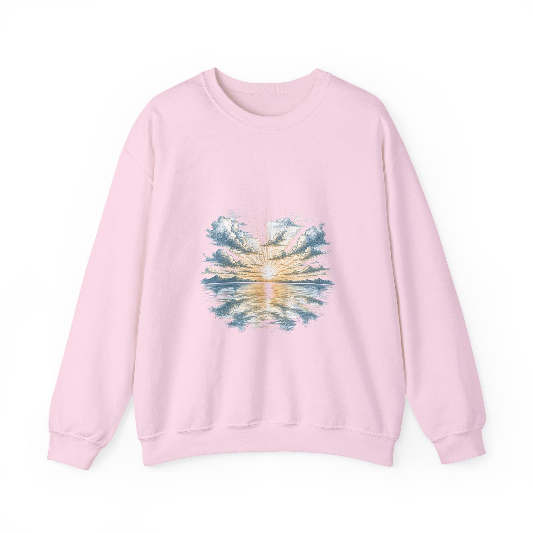 Matching Couple Sweatshirt - Sunrise & Sunset Matching Couple Comfort Colors Crew Hand-Drawn Art His Hers Anniversary Gift - Design A