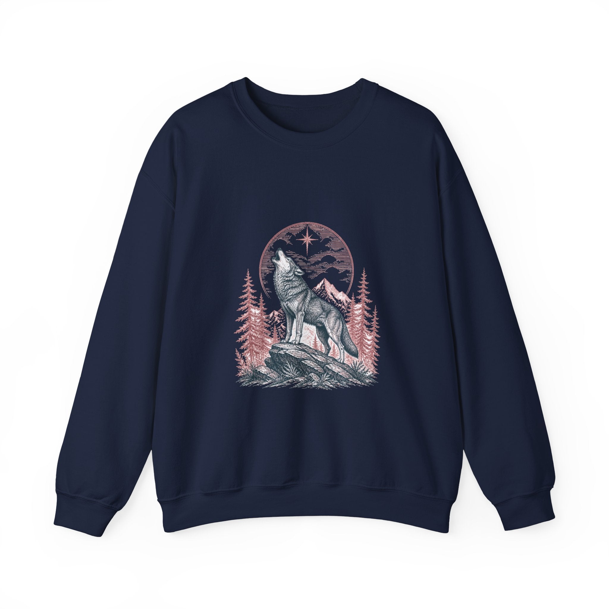 Matching Couple Sweatshirt - Wolf & Dove Matching Couple Premium Fleece Sweatshirt Vintage Art His Hers Honeymoon Gift - Design A