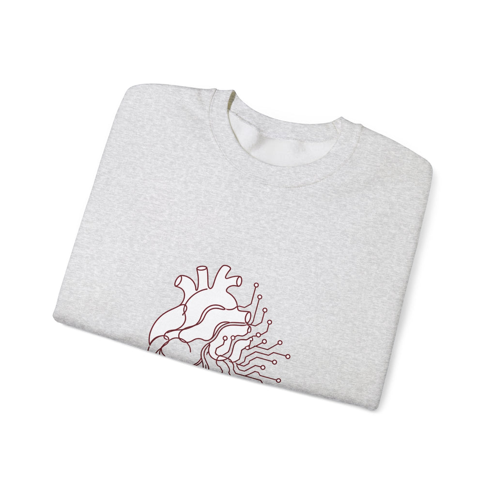 Matching Couple Sweatshirt - Robot & Heart Matching Couple Comfort Colors Crew Minimalist Art His Hers Christmas Gift - Design B