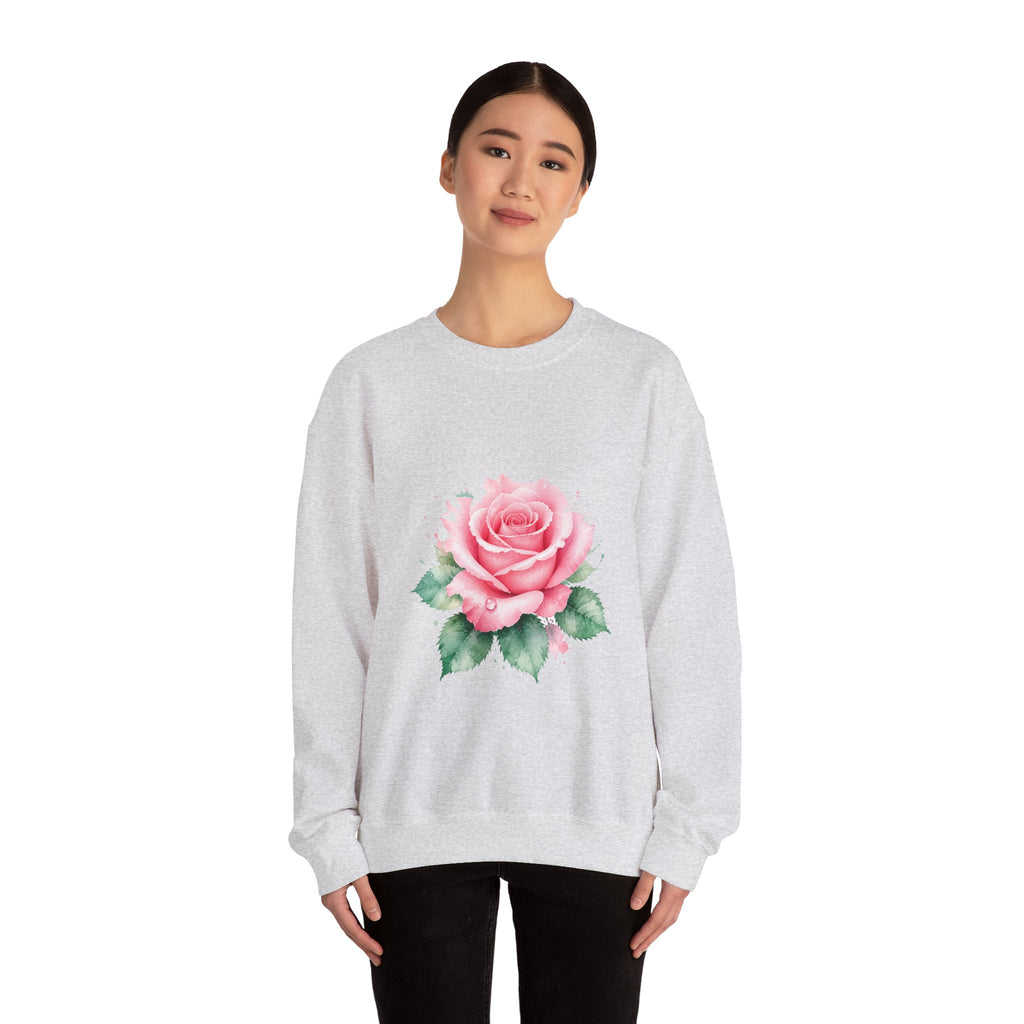 Matching Couple Sweatshirt - Rose & Thorn Matching Couple Comfort Colors Crew Watercolor Art His Hers Birthday Gift - Design A