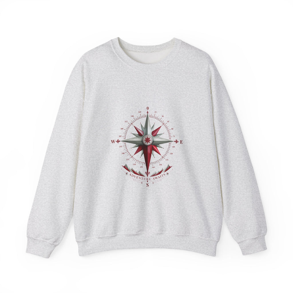 Matching Couple Sweatshirt - Compass North & South Matching Couple Crewneck Sweatshirt Geometric Art His Hers Couple Gift - Design B