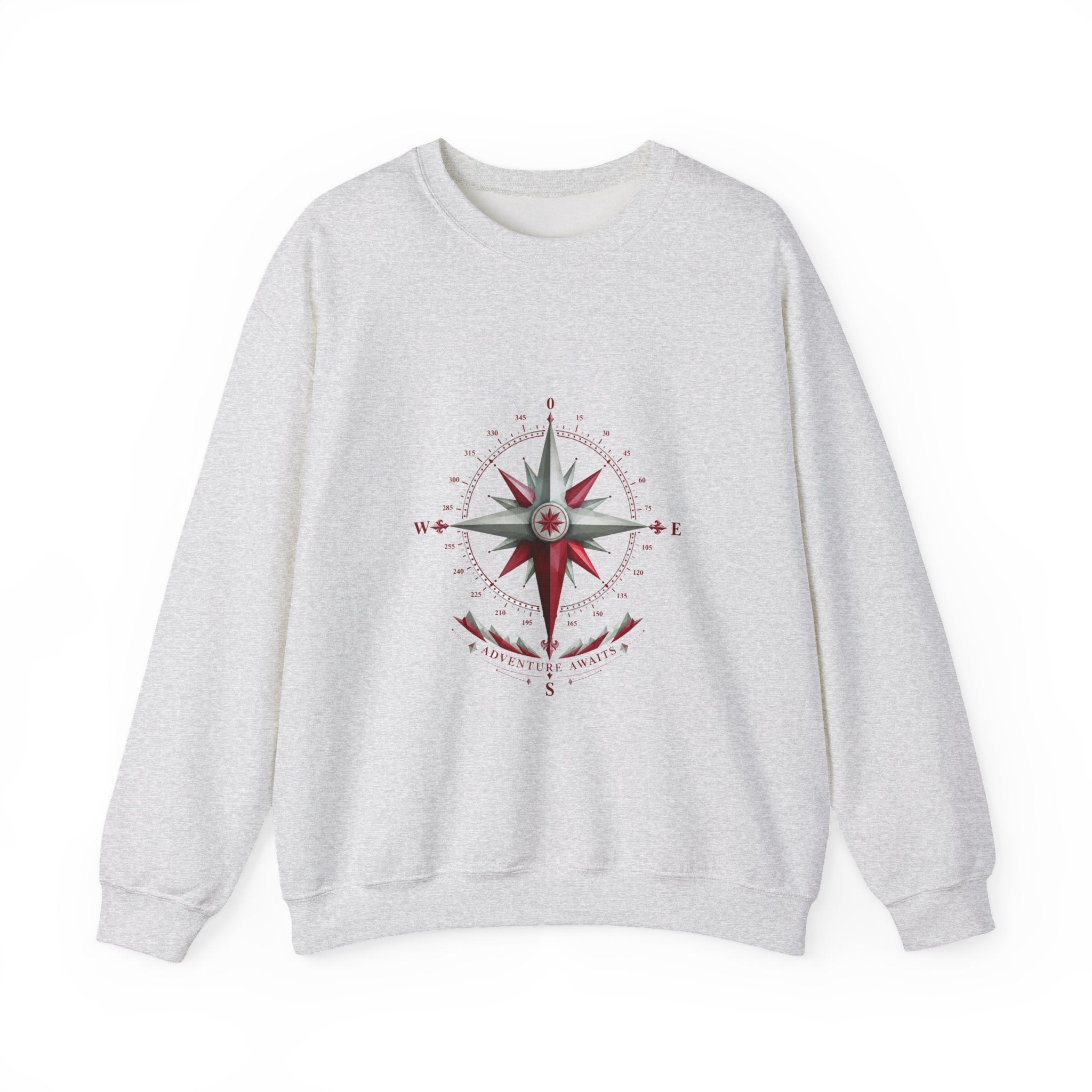 Matching Couple Sweatshirt - Compass North & South Matching Couple Crewneck Sweatshirt Geometric Art His Hers Couple Gift - Design B