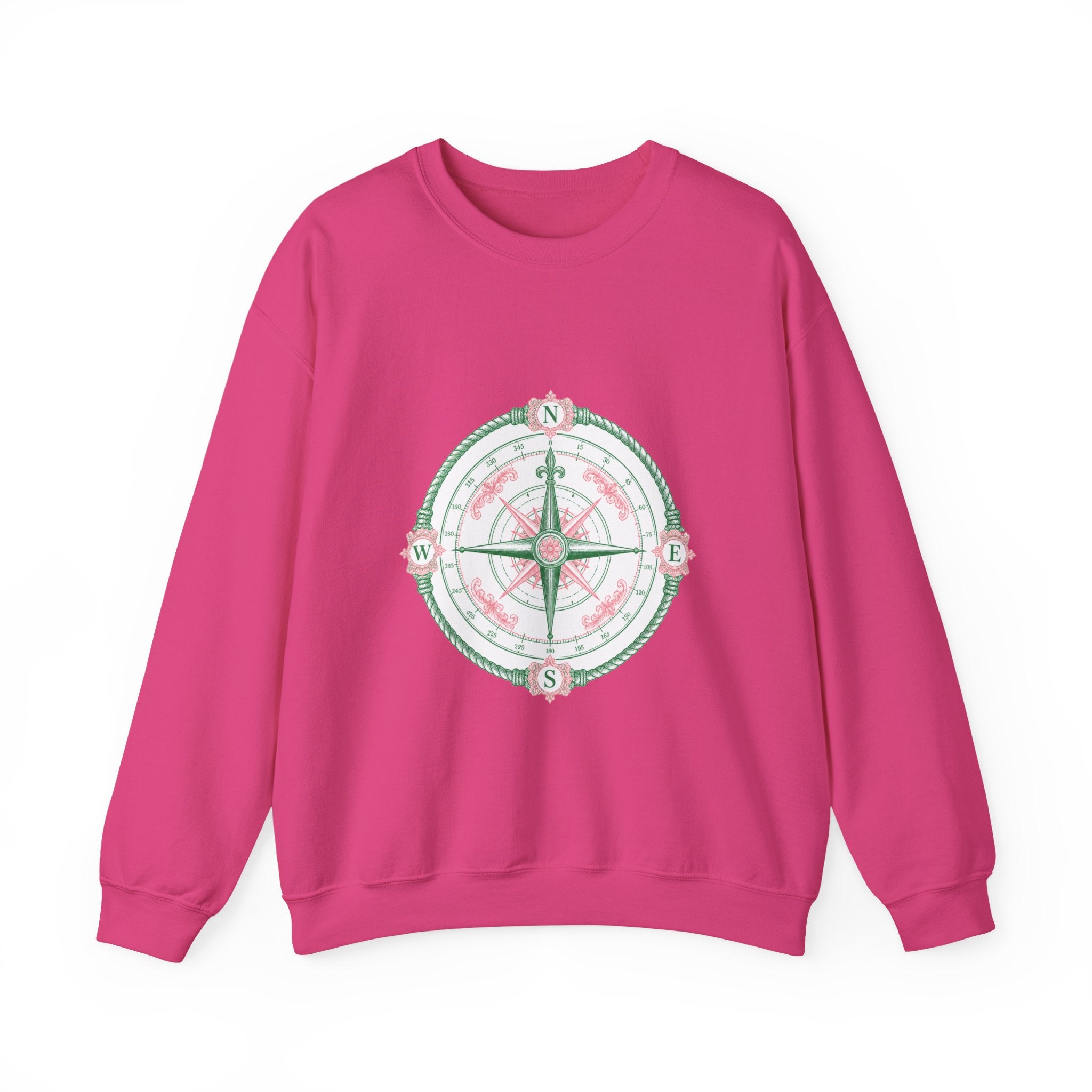 Matching Couple Sweatshirt - Compass North & South Matching Couple Premium Fleece Sweatshirt Vintage Art His Hers Honeymoon Gift - Design A