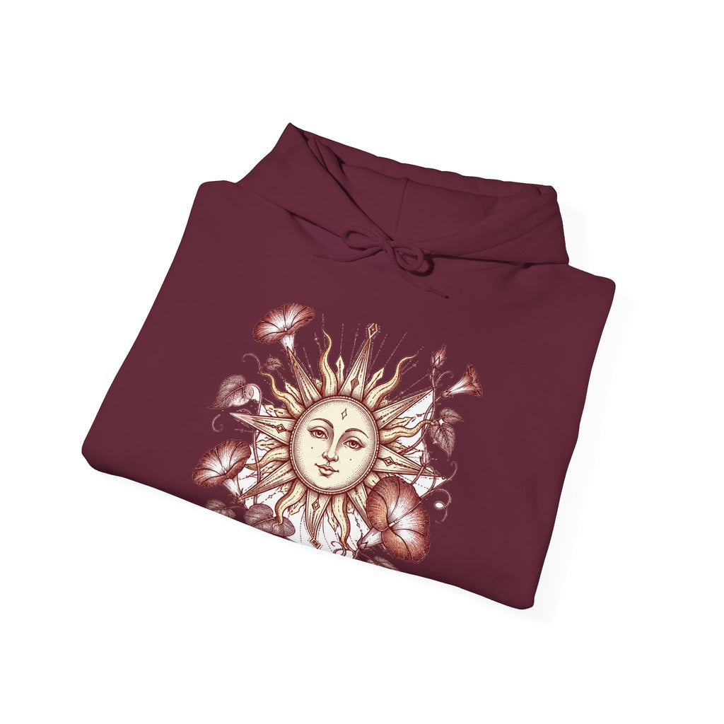 Matching Couple Sweatshirt - Sun & Moon Matching Couple Hooded Sweatshirt Hand-Drawn Art His Hers Best Friend Gift - Design B