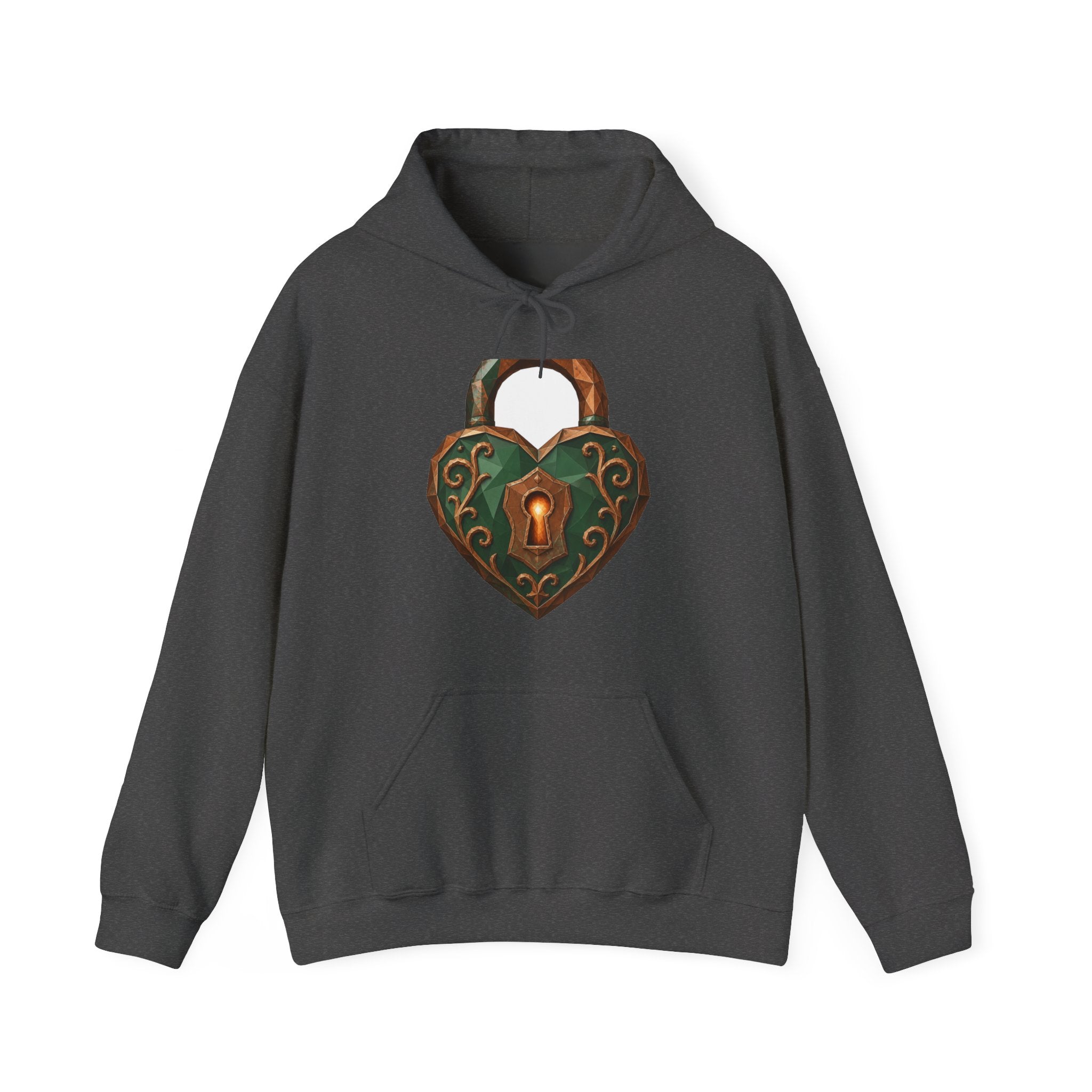 Matching Couple Sweatshirt - Key & Lock Matching Couple Hooded Sweatshirt Geometric Art His Hers Couple Gift - Design B