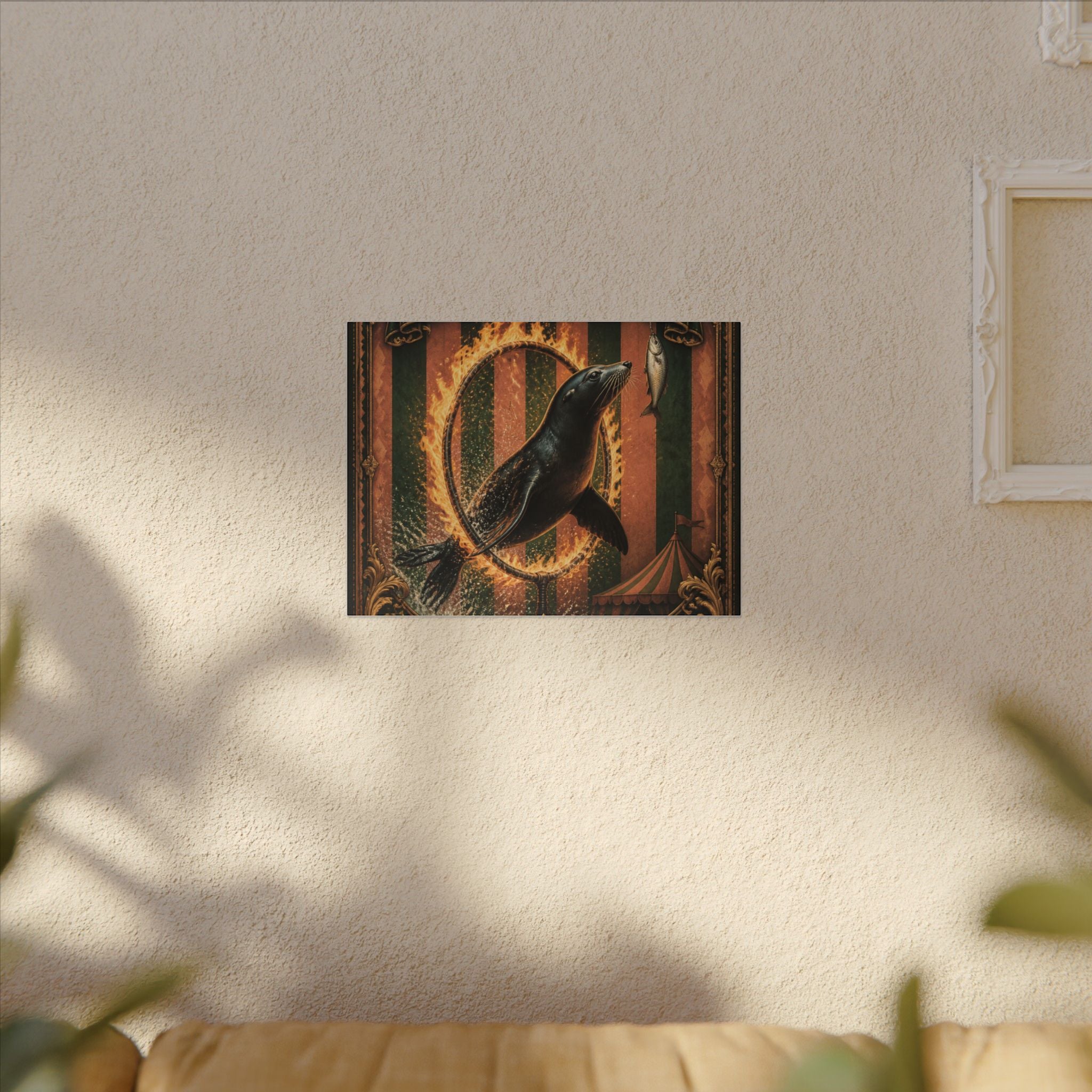 Seal Fire Hoop Wall Art Canvas 24×36 Baroque Studio Decor Maximalist Print