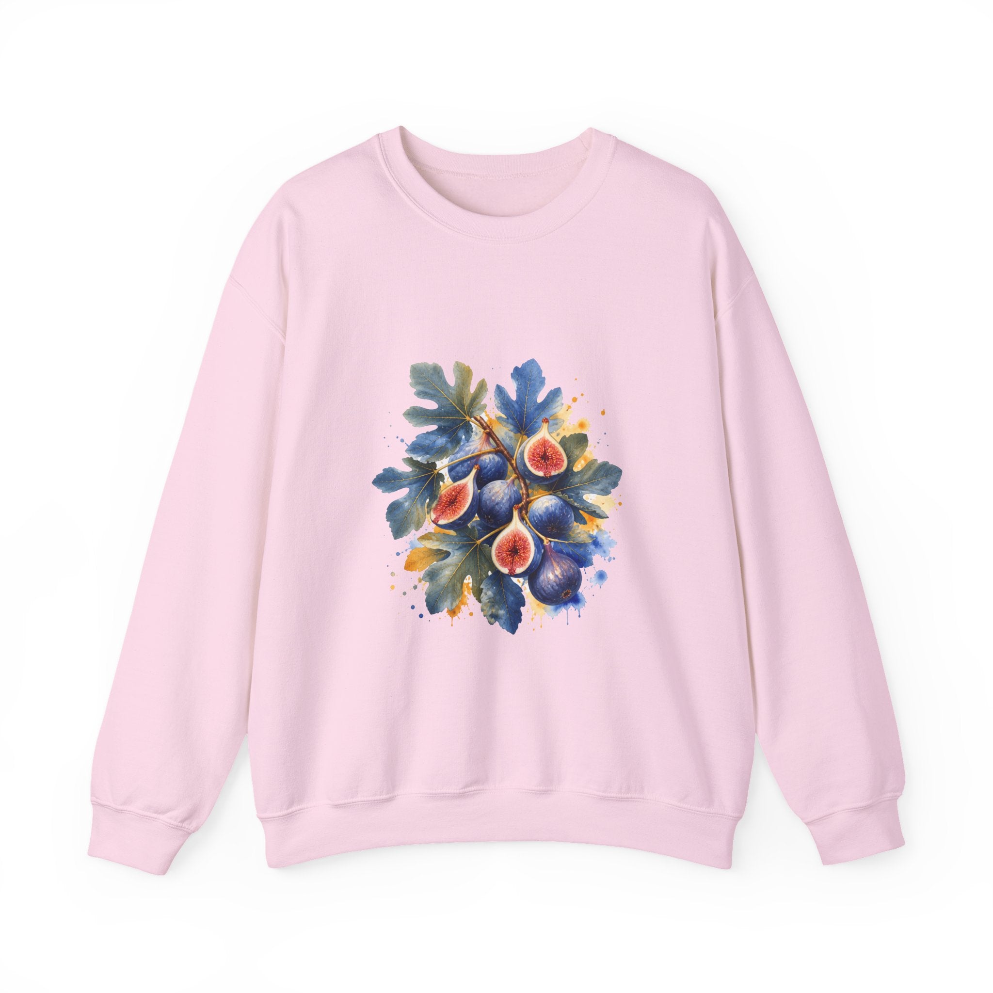 Matching Couple Sweatshirt - Olive Branch & Fig Matching Couple Premium Fleece Sweatshirt Watercolor Art His Hers Birthday Gift - Design B