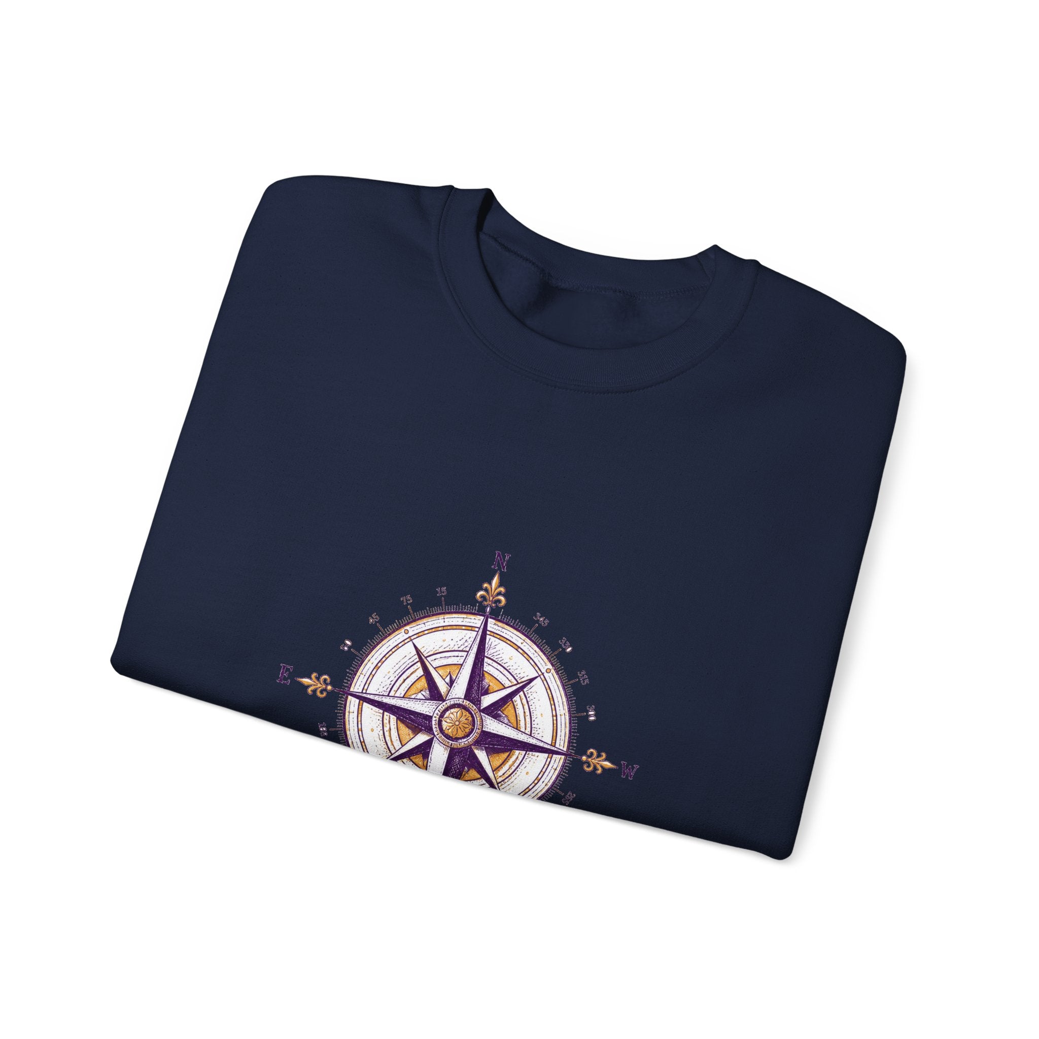 Matching Couple Sweatshirt - Compass North & South Matching Couple Comfort Colors Crew Hand-Drawn Art His Hers Anniversary Gift - Design B