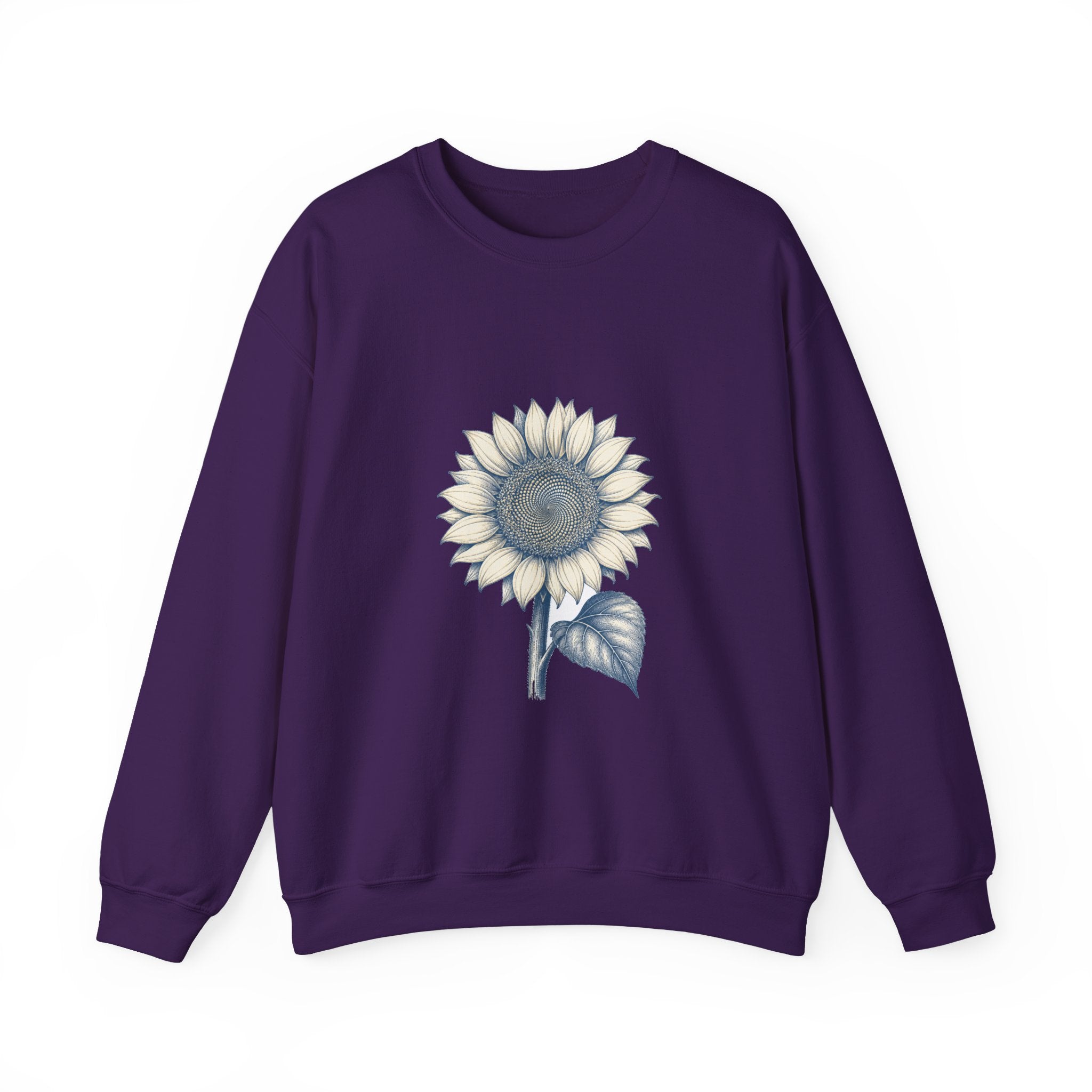 Matching Couple Sweatshirt - Sunflower & Moonflower Matching Couple Comfort Colors Crew Hand-Drawn Art His Hers Anniversary Gift - Design A