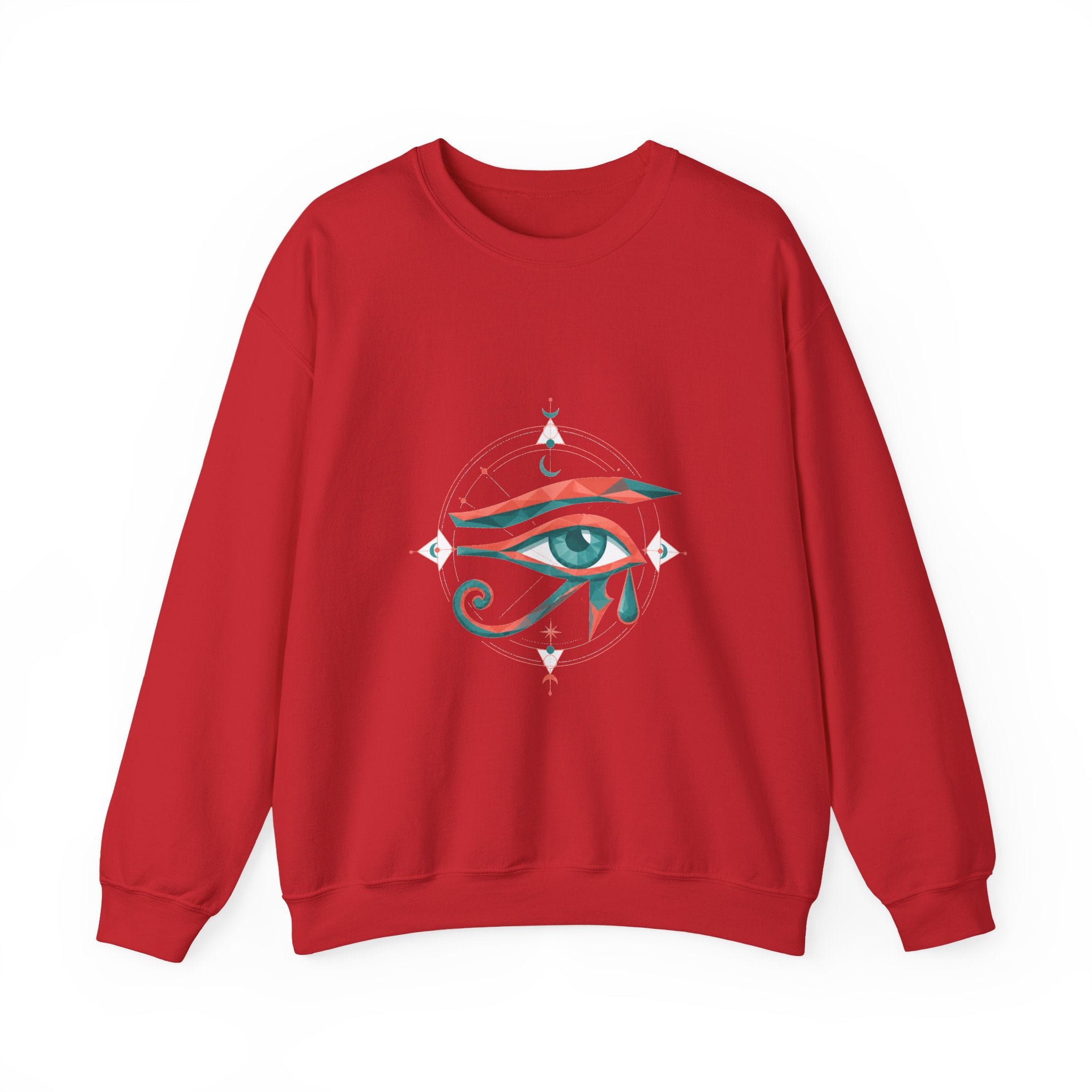 Matching Couple Sweatshirt - Eye of Ra & Horus Matching Couple Comfort Colors Crew Geometric Art His Hers Love Gift - Design B