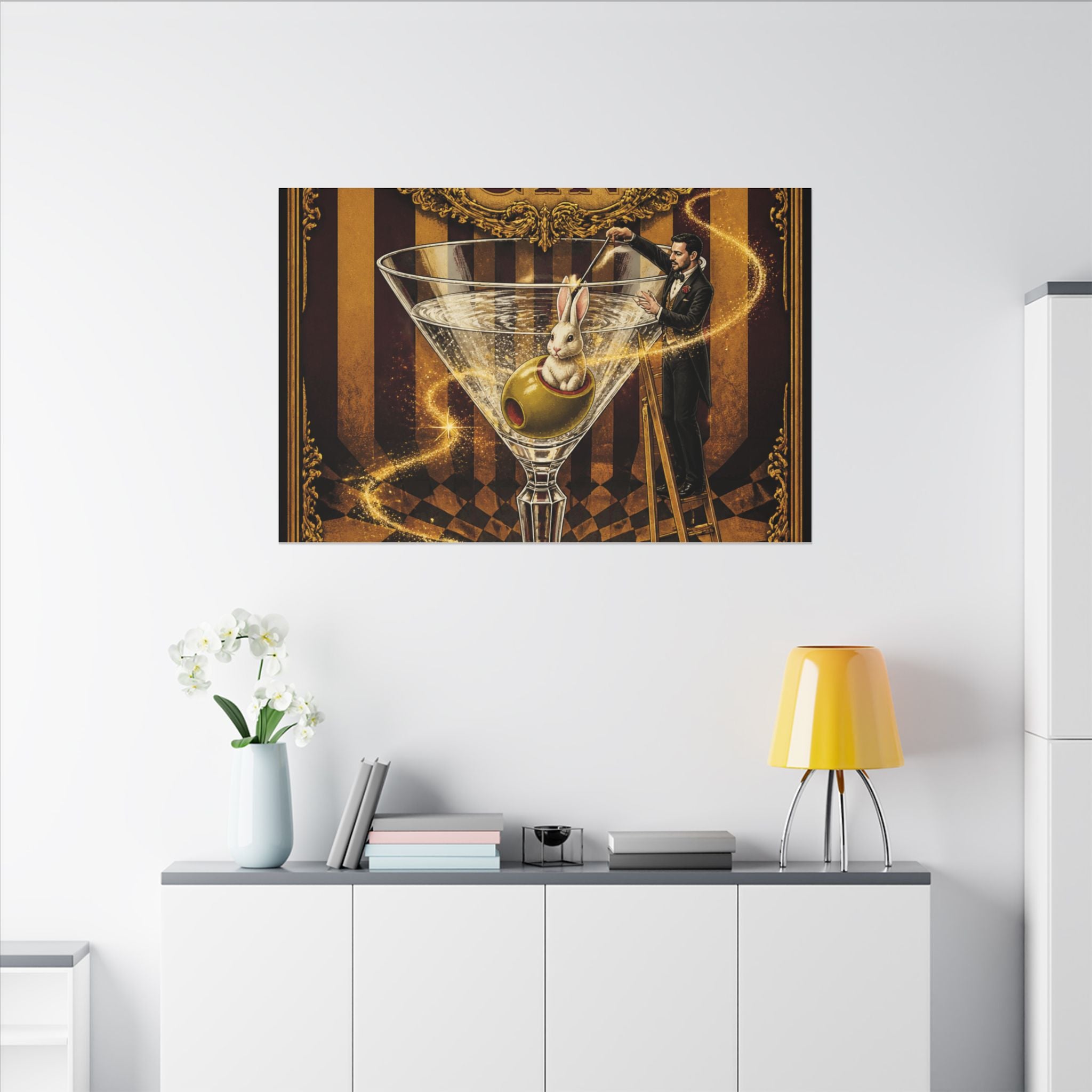 Martini Magician Wall Art Canvas 16×20 Baroque Home Office Decor Maximalist Print