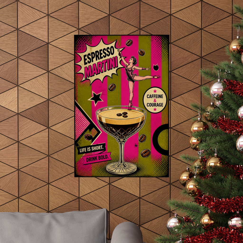 Espresso Martini Acrobat Wall Art Poster 24×36 Pop Art Restaurant Decor Maximalist Print