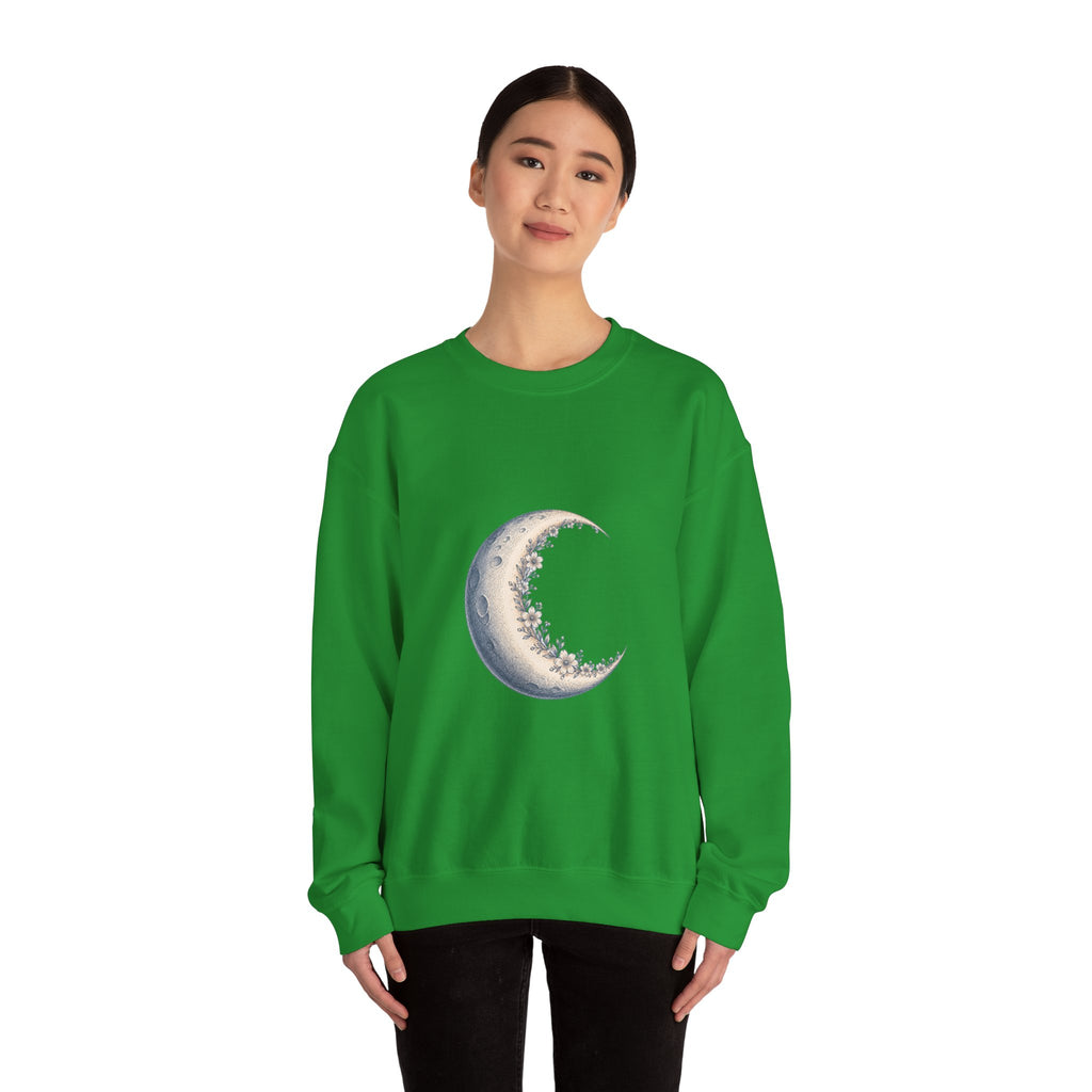 Matching Couple Sweatshirt - Waxing & Waning Moon Matching Couple Premium Fleece Sweatshirt Hand-Drawn Art His Hers Anniversary Gift - Design A