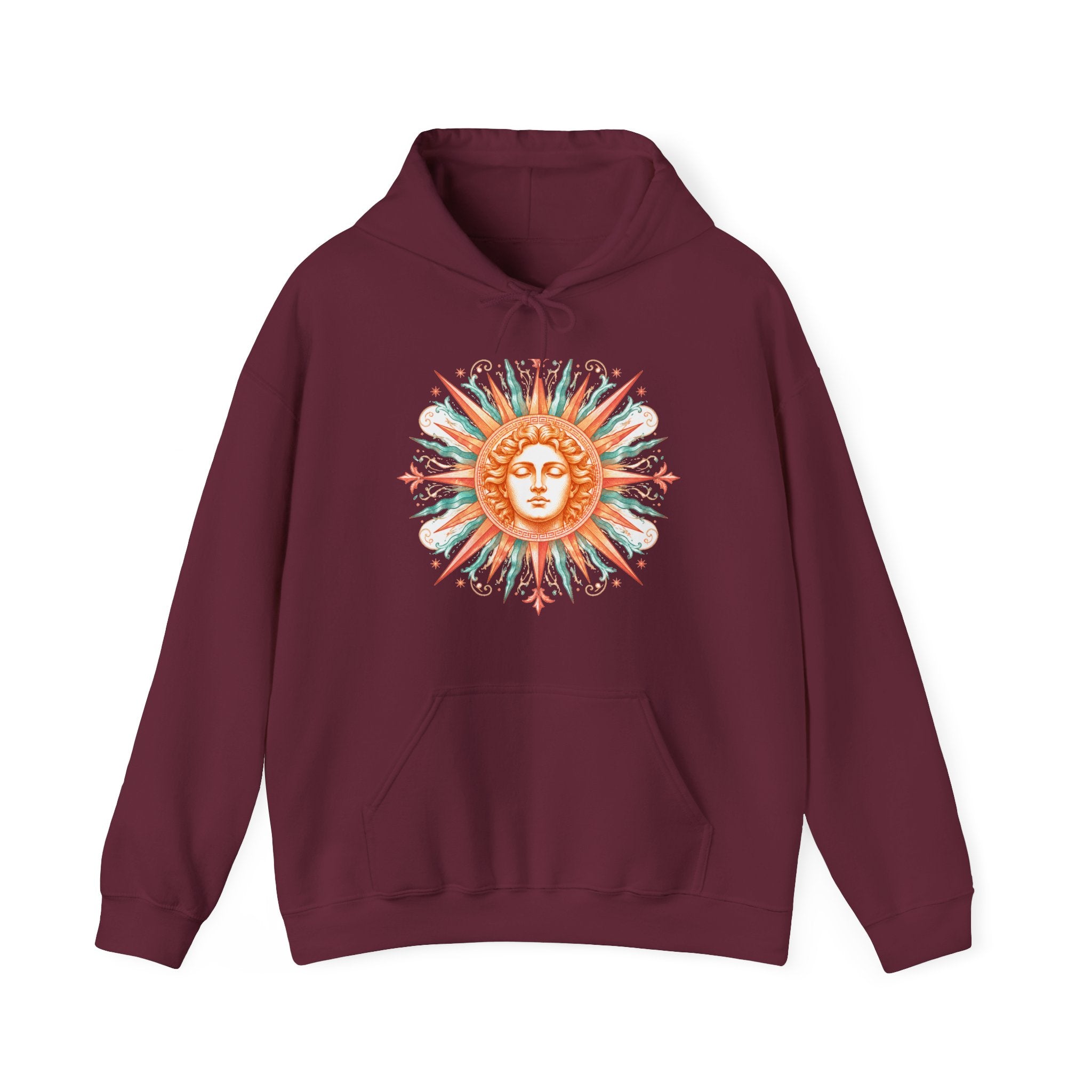 Matching Couple Sweatshirt - Helios & Selene Matching Couple Hooded Sweatshirt Hand-Drawn Art His Hers Best Friend Gift - Design A
