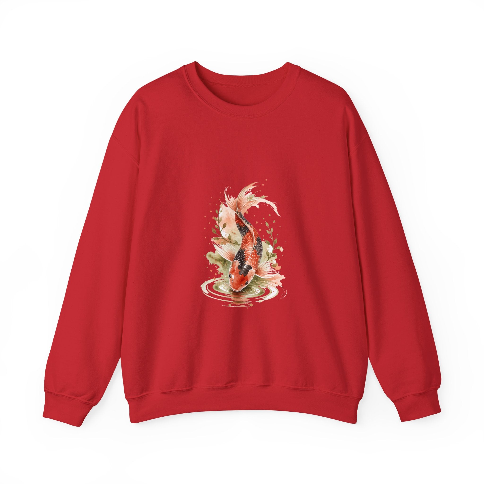 Matching Couple Sweatshirt - Koi Fish Yin Yang Matching Couple Comfort Colors Crew Watercolor Art His Hers Birthday Gift - Design B