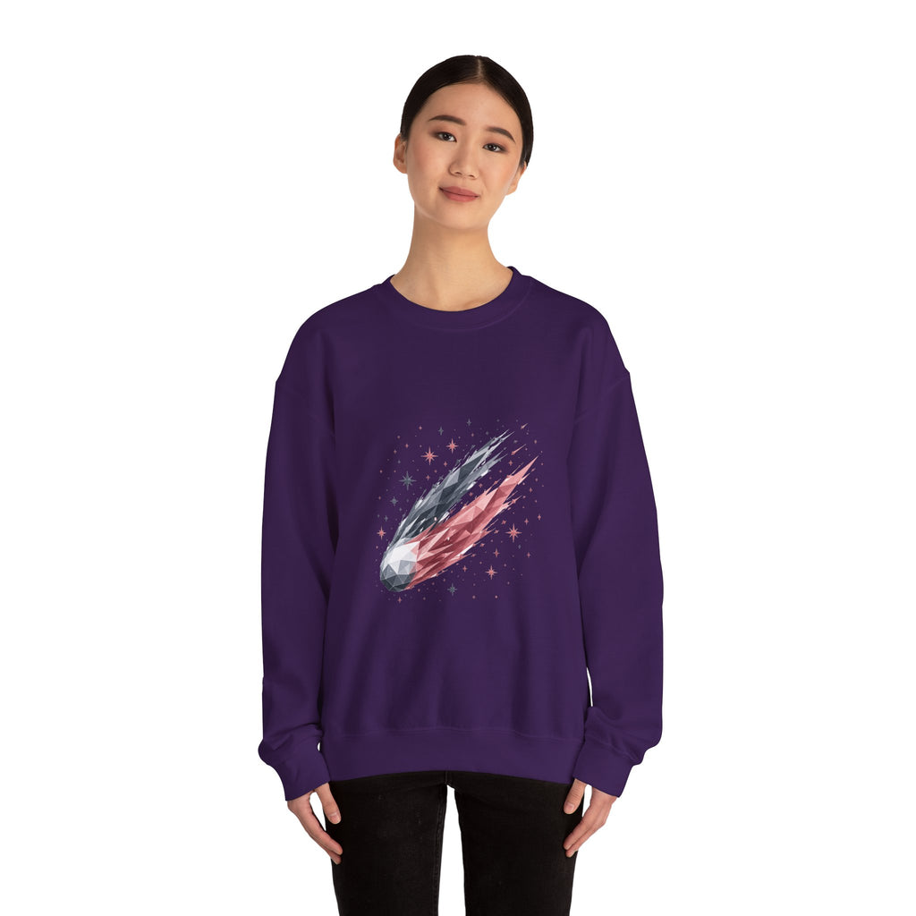 Matching Couple Sweatshirt - Comet & Asteroid Matching Couple Premium Fleece Sweatshirt Geometric Art His Hers Love Gift - Design A
