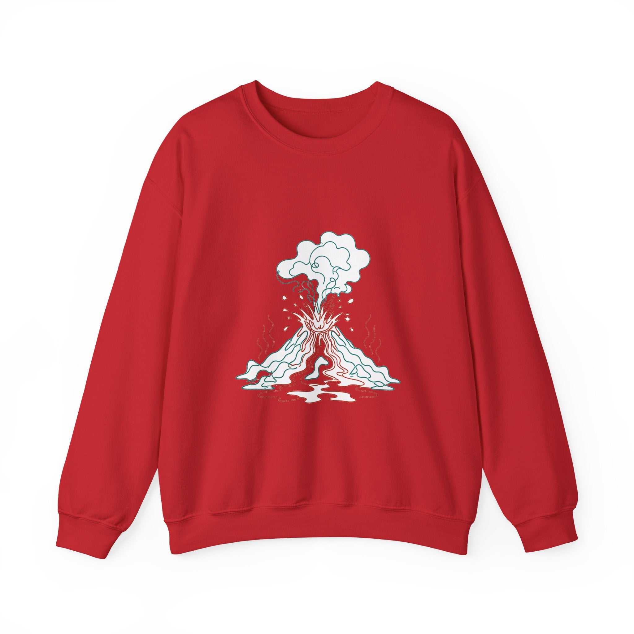 Matching Couple Sweatshirt - Volcano & Glacier Matching Couple Comfort Colors Crew Minimalist Art His Hers Christmas Gift - Design A
