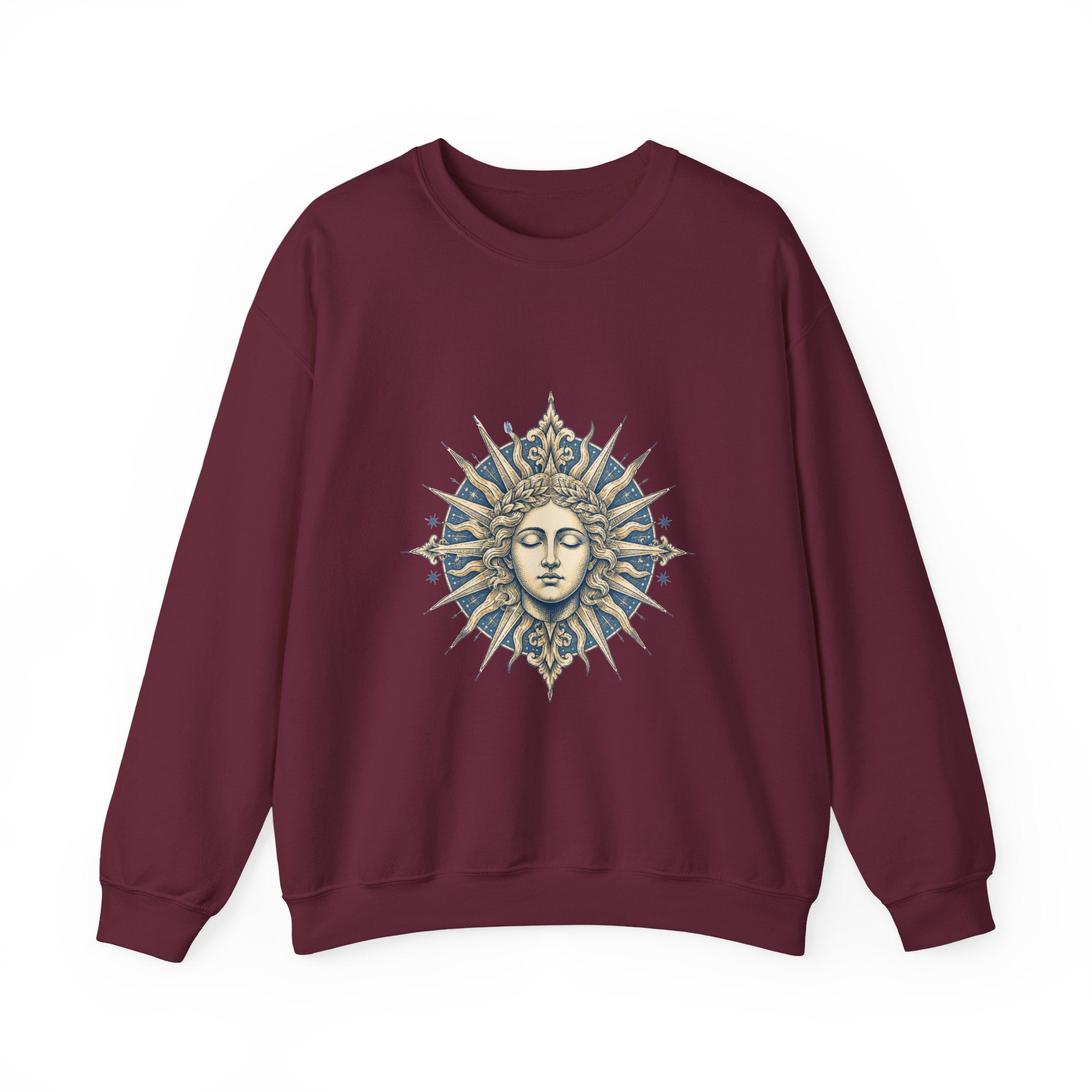 Matching Couple Sweatshirt - Helios & Selene Matching Couple Premium Fleece Sweatshirt Hand-Drawn Art His Hers Anniversary Gift - Design A