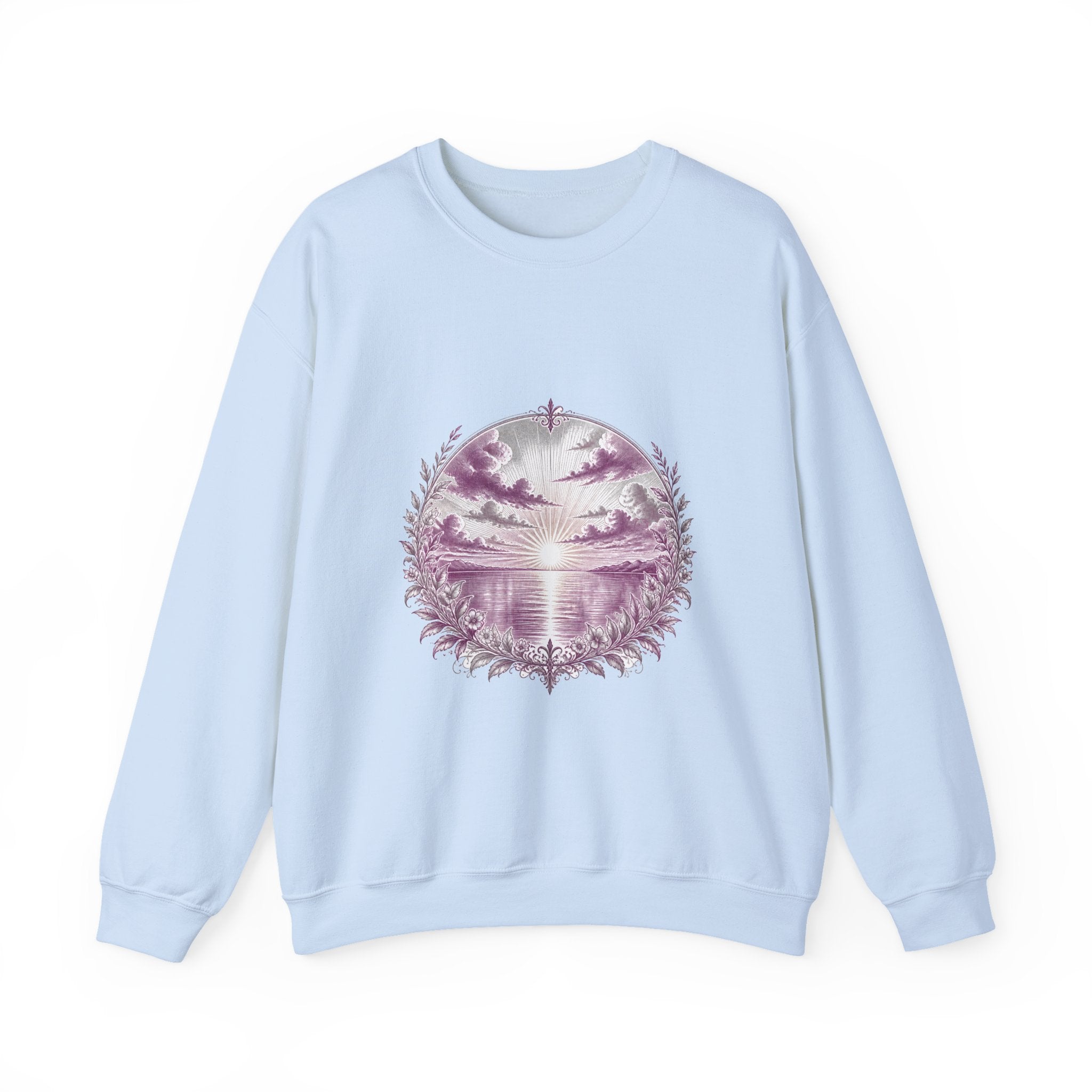 Matching Couple Sweatshirt - Sunrise & Sunset Matching Couple Premium Fleece Sweatshirt Vintage Art His Hers Honeymoon Gift - Design A