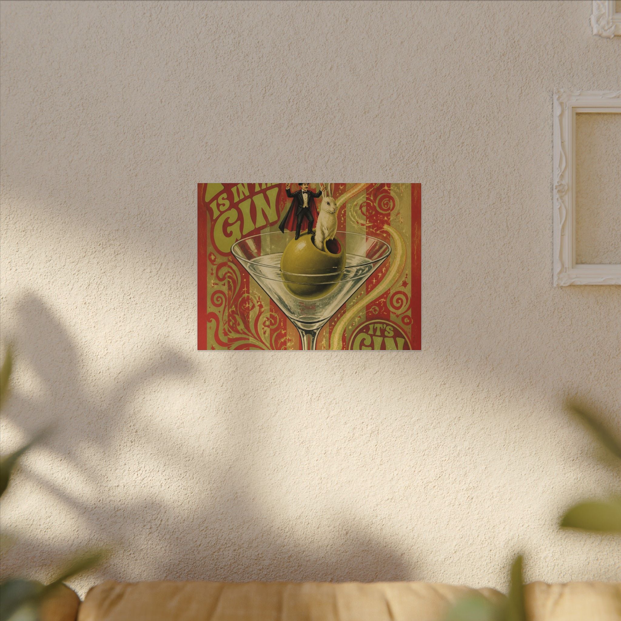 Martini Magician Wall Art Canvas 24×36 Psychedelic Dining Room Decor Maximalist Print