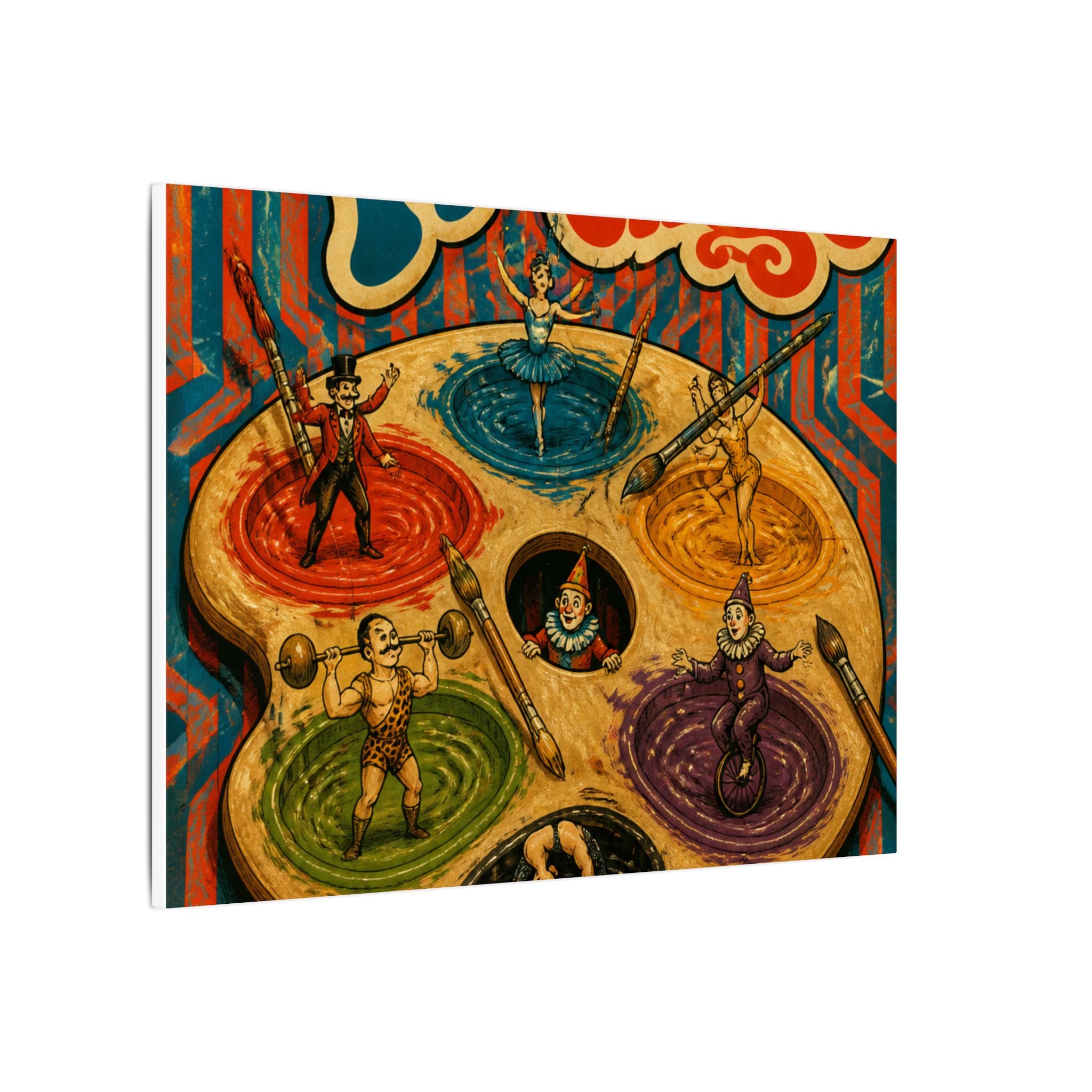 Paint Palette Stage Wall Art Canvas 24×36 Psychedelic Dining Room Decor Maximalist Print