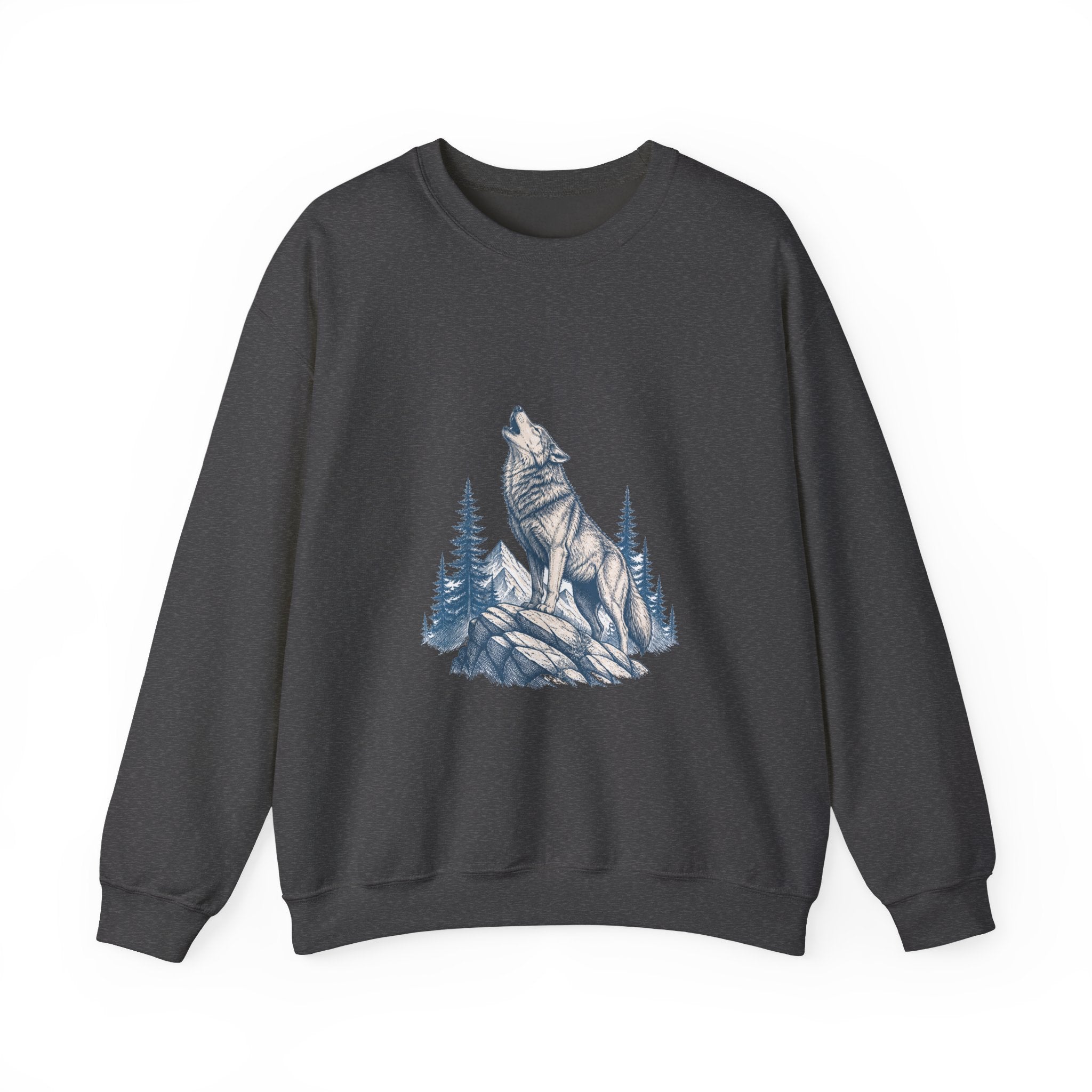 Matching Couple Sweatshirt - Wolf & Dove Matching Couple Premium Fleece Sweatshirt Hand-Drawn Art His Hers Anniversary Gift - Design A