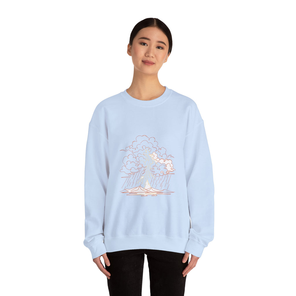 Matching Couple Sweatshirt - Storm & Rainbow Matching Couple Premium Fleece Sweatshirt Minimalist Art His Hers Christmas Gift - Design A