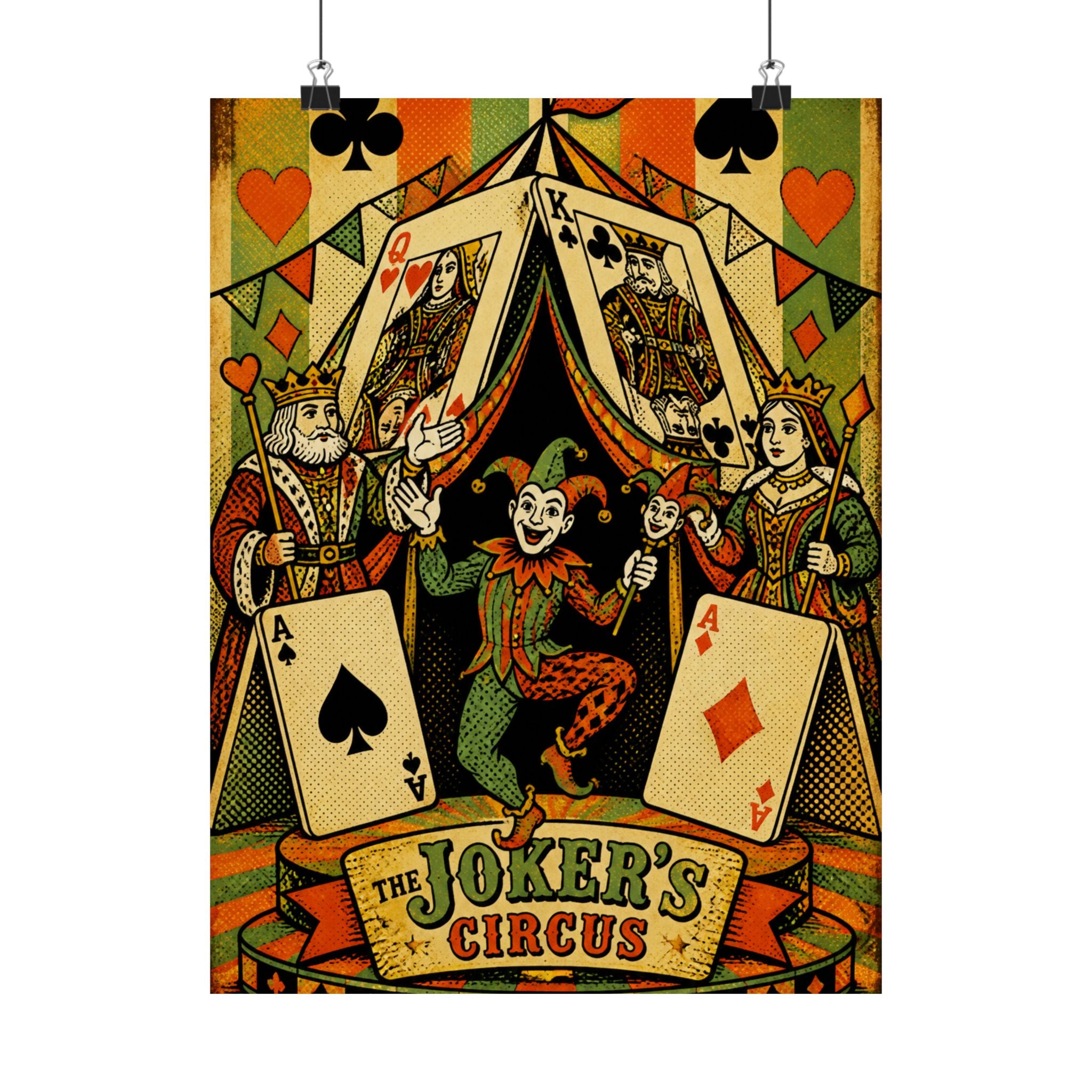 Playing Cards Tent Wall Art Poster 18×24 Pop Art Living Room Decor Maximalist Print