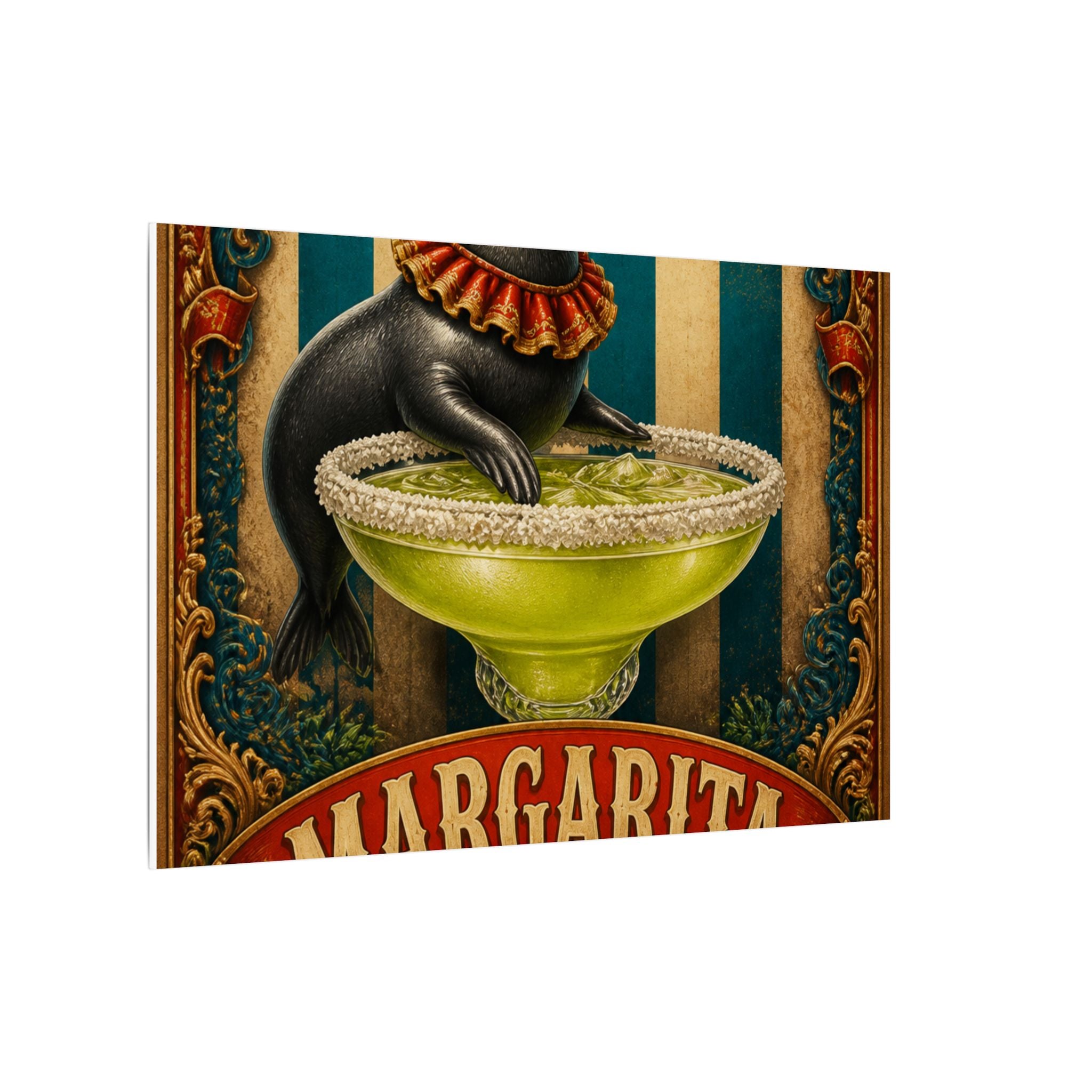 Margarita Balancing Seal Wall Art Canvas 24×36 Baroque Studio Decor Maximalist Print