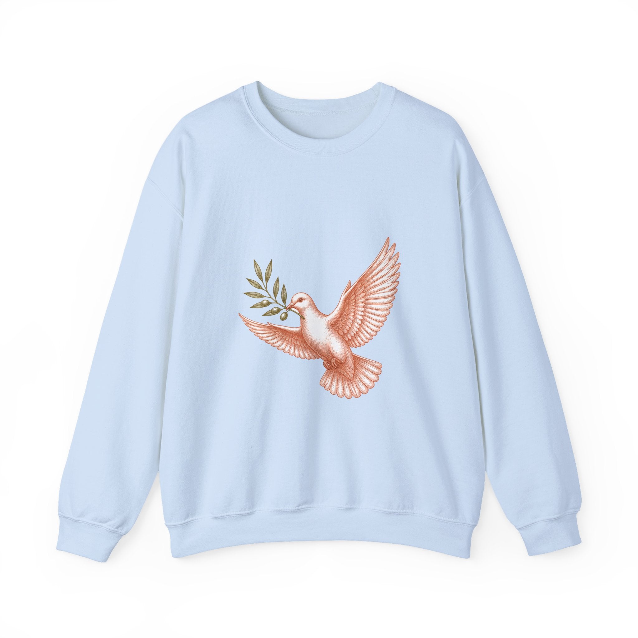Matching Couple Sweatshirt - Wolf & Dove Matching Couple Crewneck Sweatshirt Vintage Art His Hers Wedding Gift - Design B