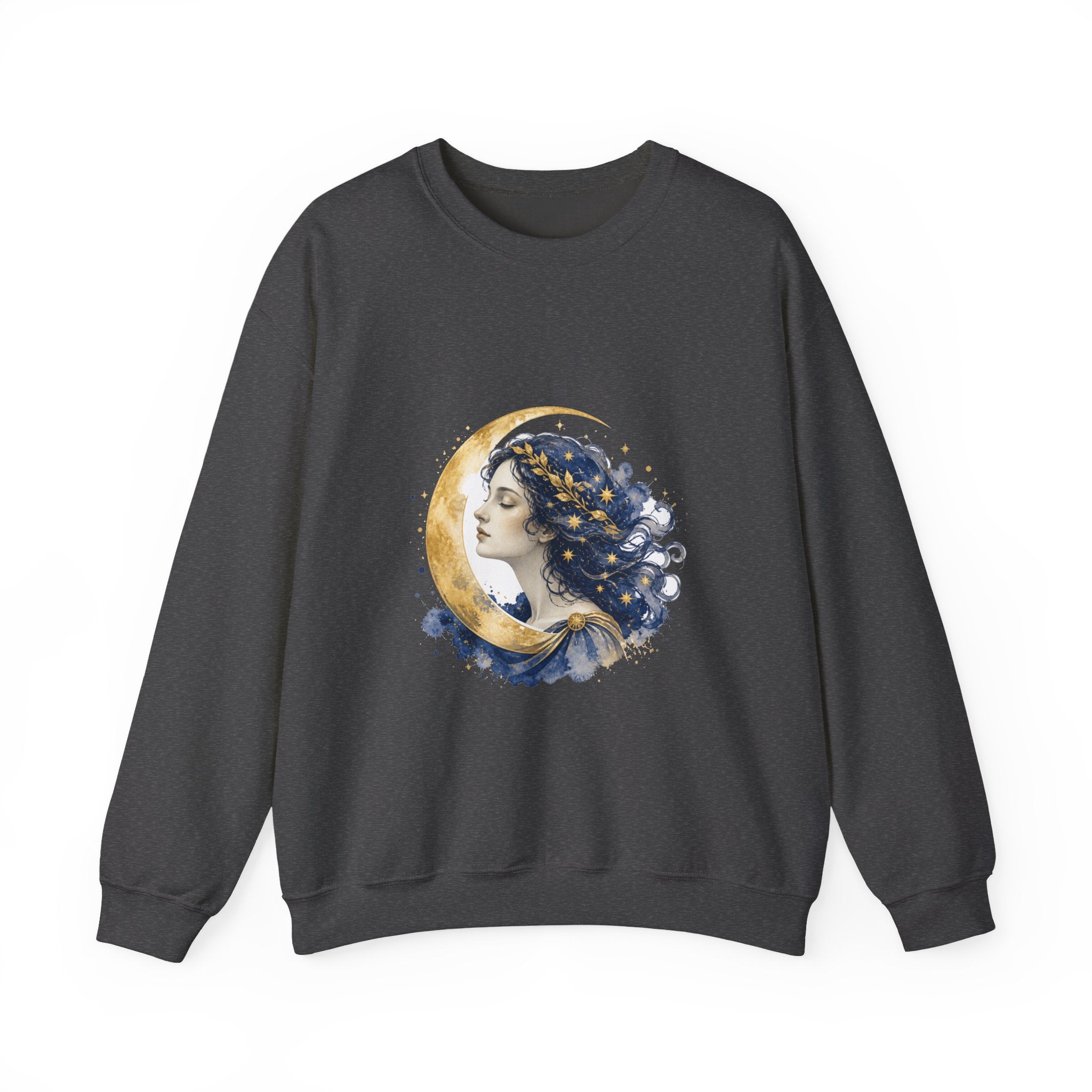 Matching Couple Sweatshirt - Helios & Selene Matching Couple Comfort Colors Crew Watercolor Art His Hers Birthday Gift - Design B
