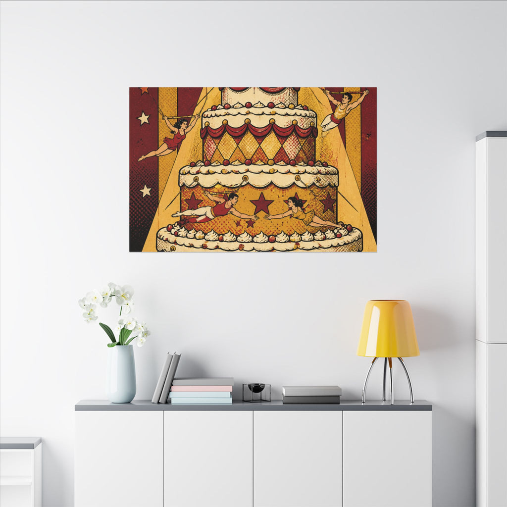 Birthday Cake Trapeze Wall Art Canvas 16×20 Pop Art Living Room Decor Maximalist Print
