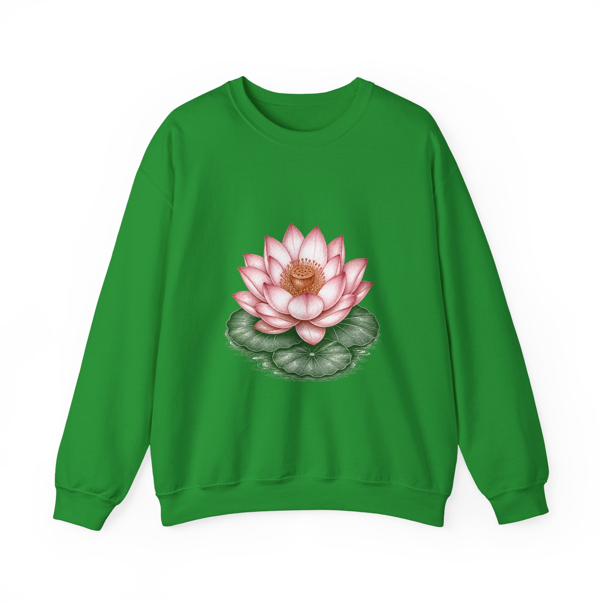 Matching Couple Sweatshirt - Open & Closed Lotus Matching Couple Comfort Colors Crew Vintage Art His Hers Honeymoon Gift - Design A