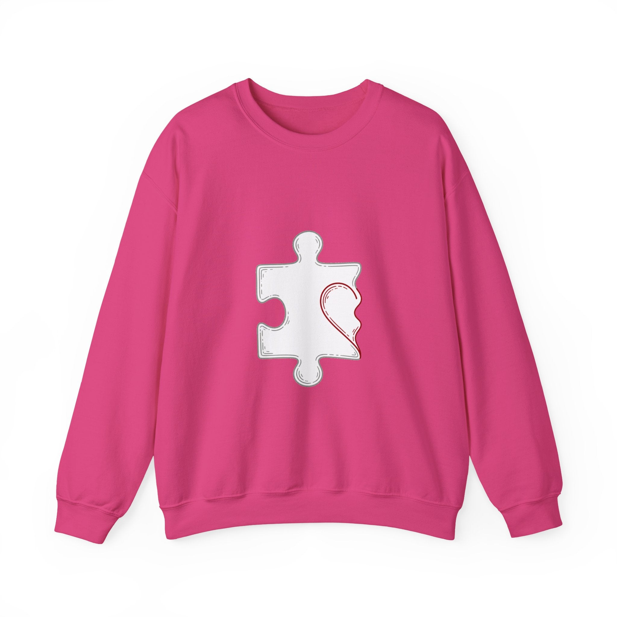 Matching Couple Sweatshirt - Puzzle Pieces Matching Couple Comfort Colors Crew Minimalist Art His Hers Christmas Gift - Design A