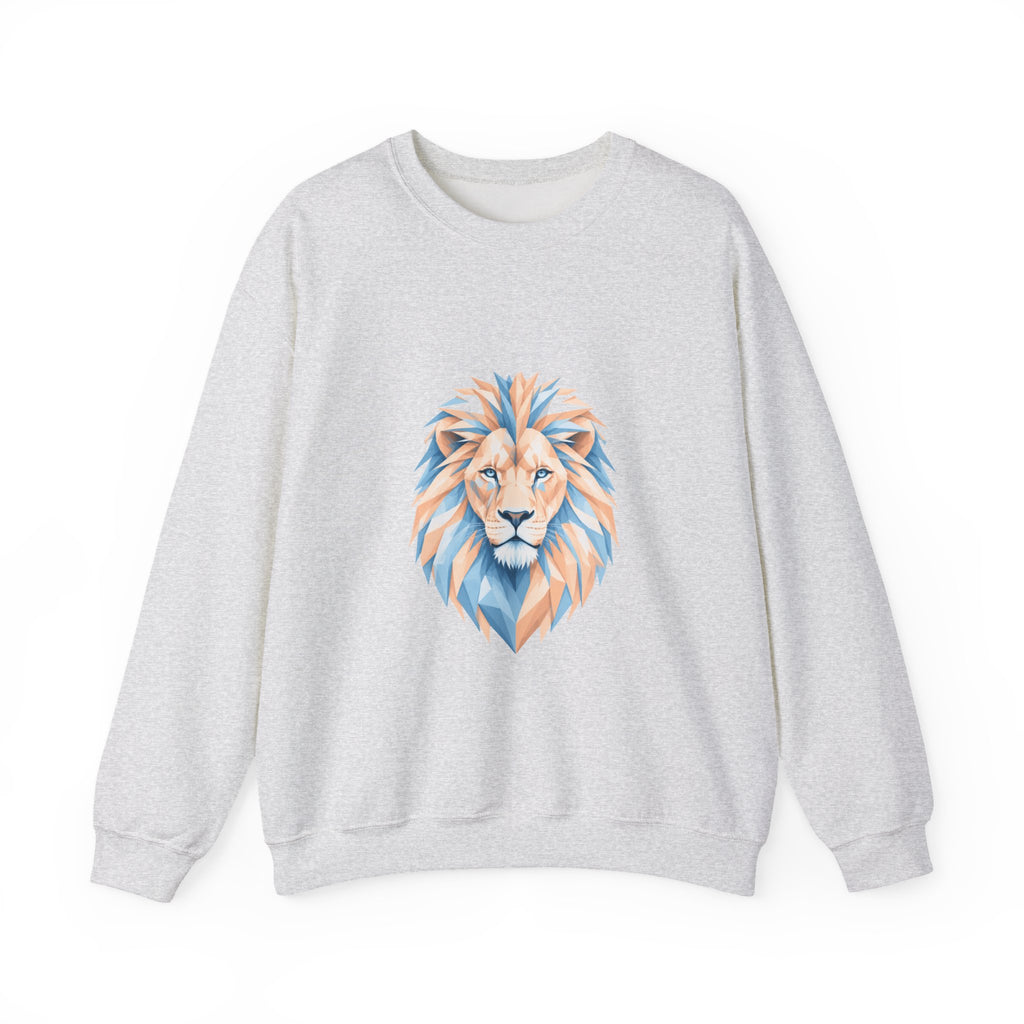 Matching Couple Sweatshirt - Lion & Lamb Matching Couple Premium Fleece Sweatshirt Geometric Art His Hers Love Gift - Design A