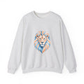 Matching Couple Sweatshirt - Lion & Lamb Matching Couple Premium Fleece Sweatshirt Geometric Art His Hers Love Gift - Design A