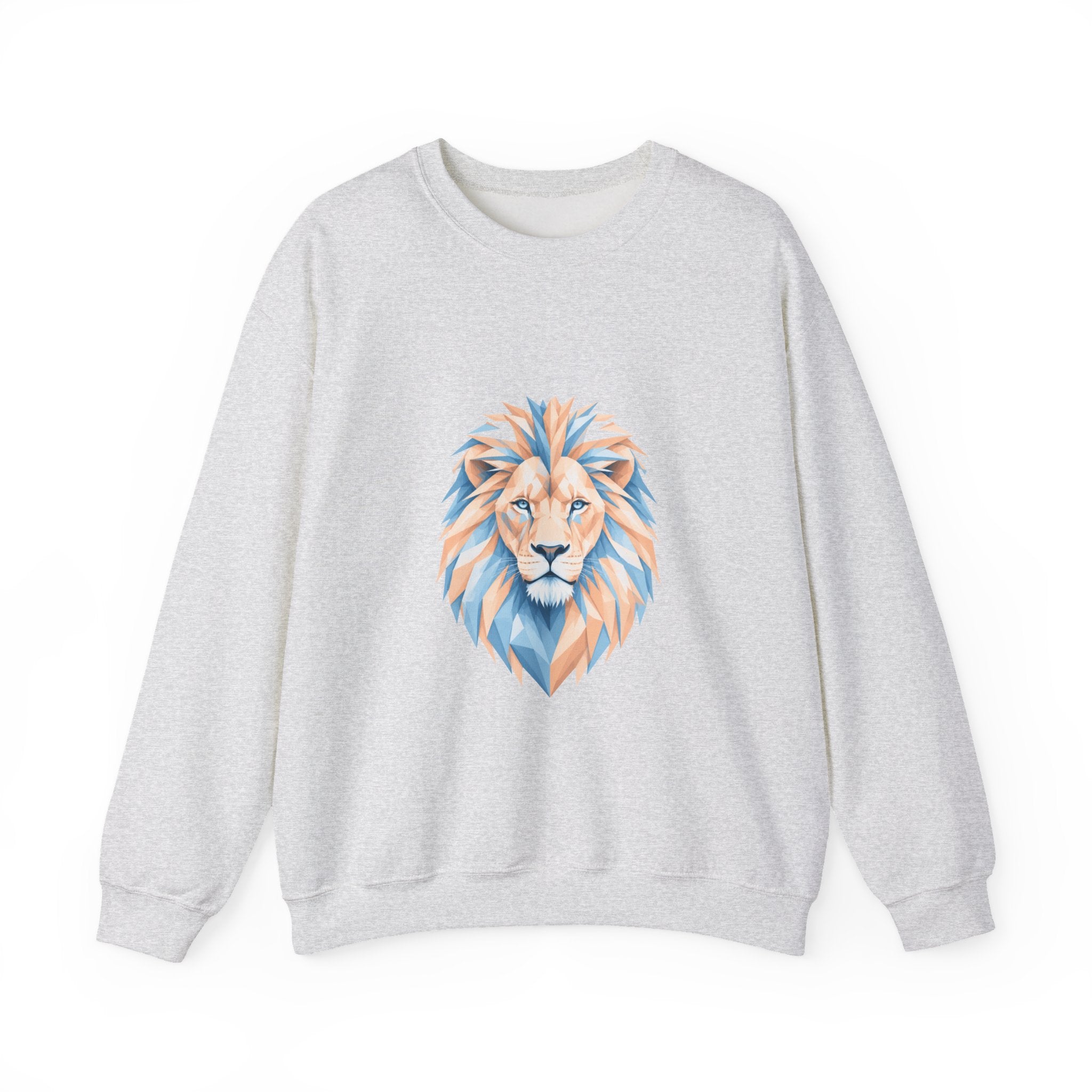 Matching Couple Sweatshirt - Lion & Lamb Matching Couple Premium Fleece Sweatshirt Geometric Art His Hers Love Gift - Design A