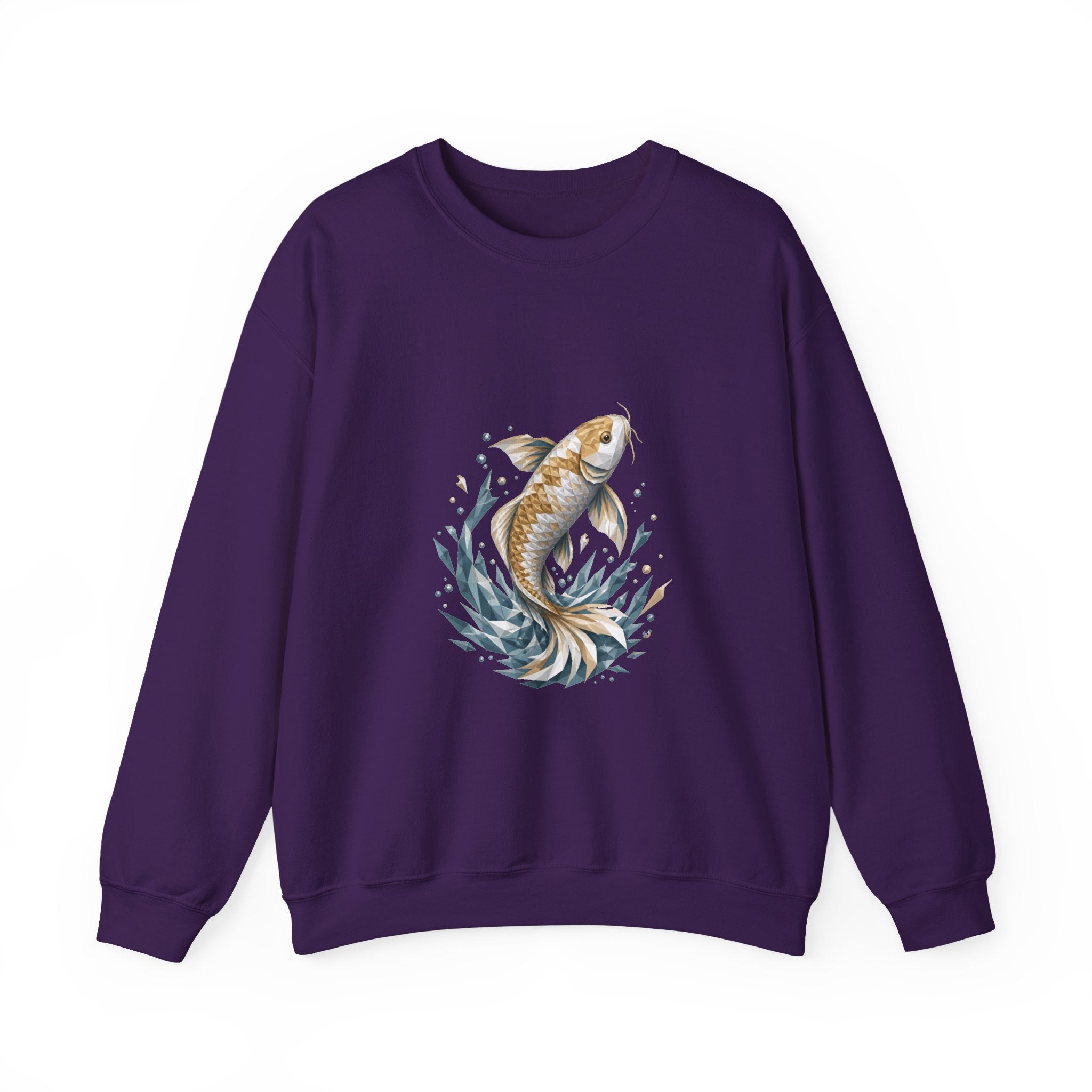 Matching Couple Sweatshirt - Koi Fish Yin Yang Matching Couple Crewneck Sweatshirt Geometric Art His Hers Couple Gift - Design A