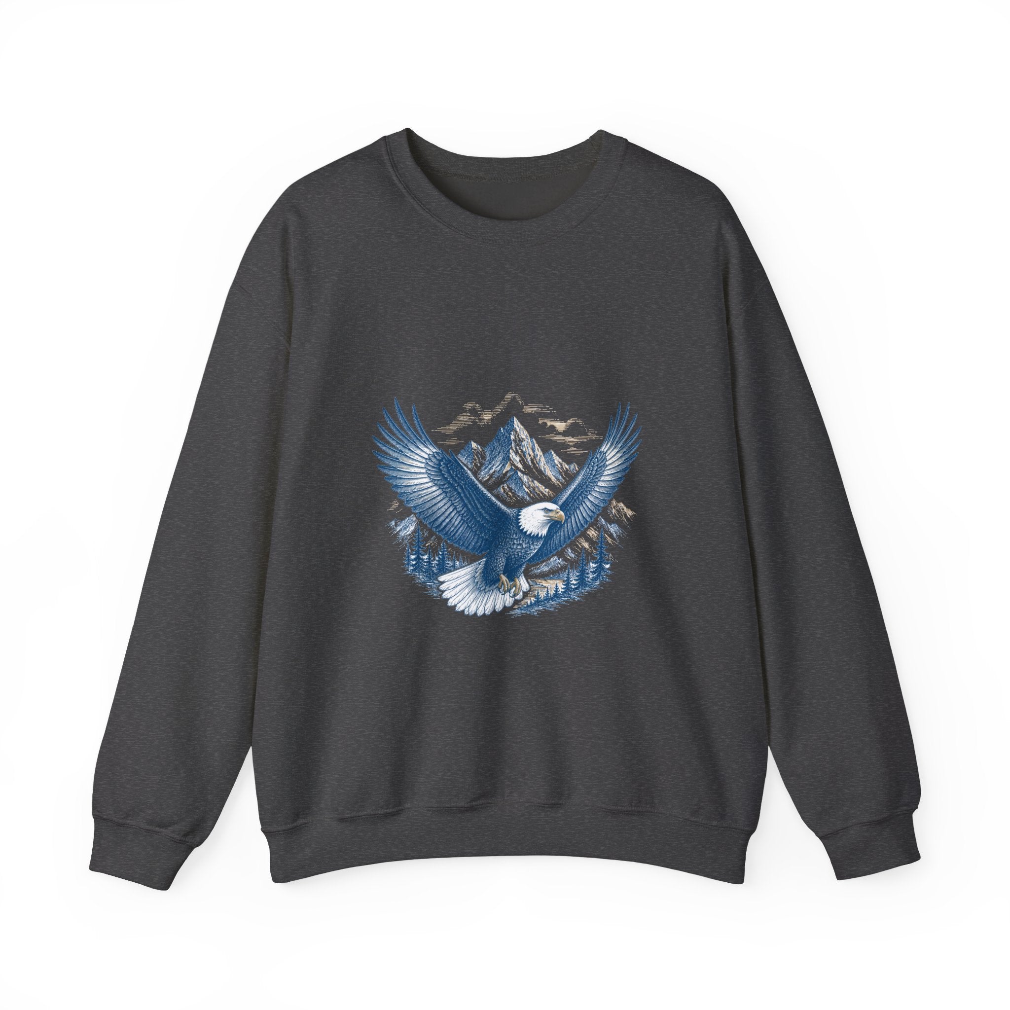 Matching Couple Sweatshirt - Eagle & Whale Matching Couple Comfort Colors Crew Hand-Drawn Art His Hers Anniversary Gift - Design A