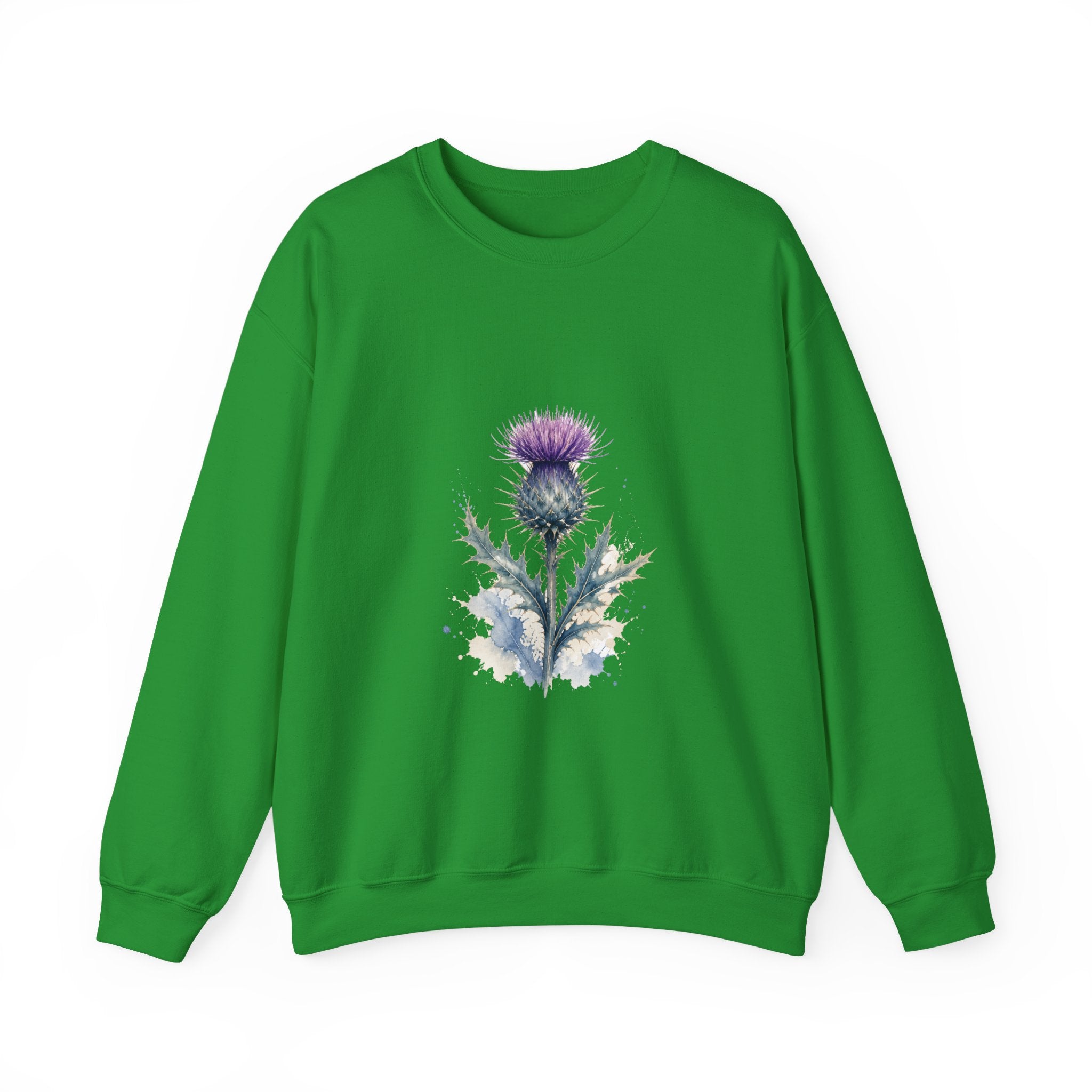 Matching Couple Sweatshirt - Lavender & Thistle Matching Couple Premium Fleece Sweatshirt Watercolor Art His Hers Birthday Gift - Design B