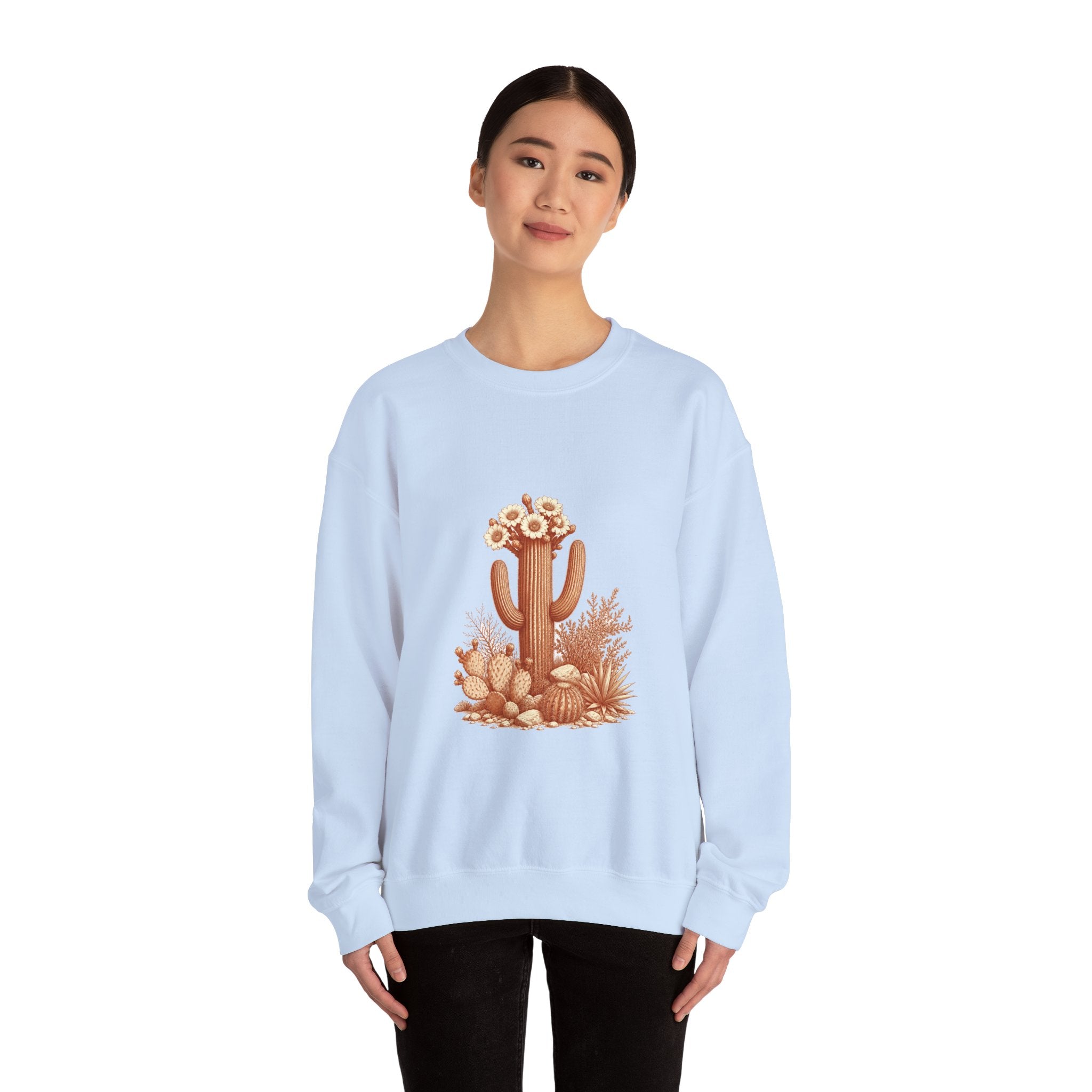 Matching Couple Sweatshirt - Desert & Rainforest Matching Couple Crewneck Sweatshirt Vintage Art His Hers Wedding Gift - Design A