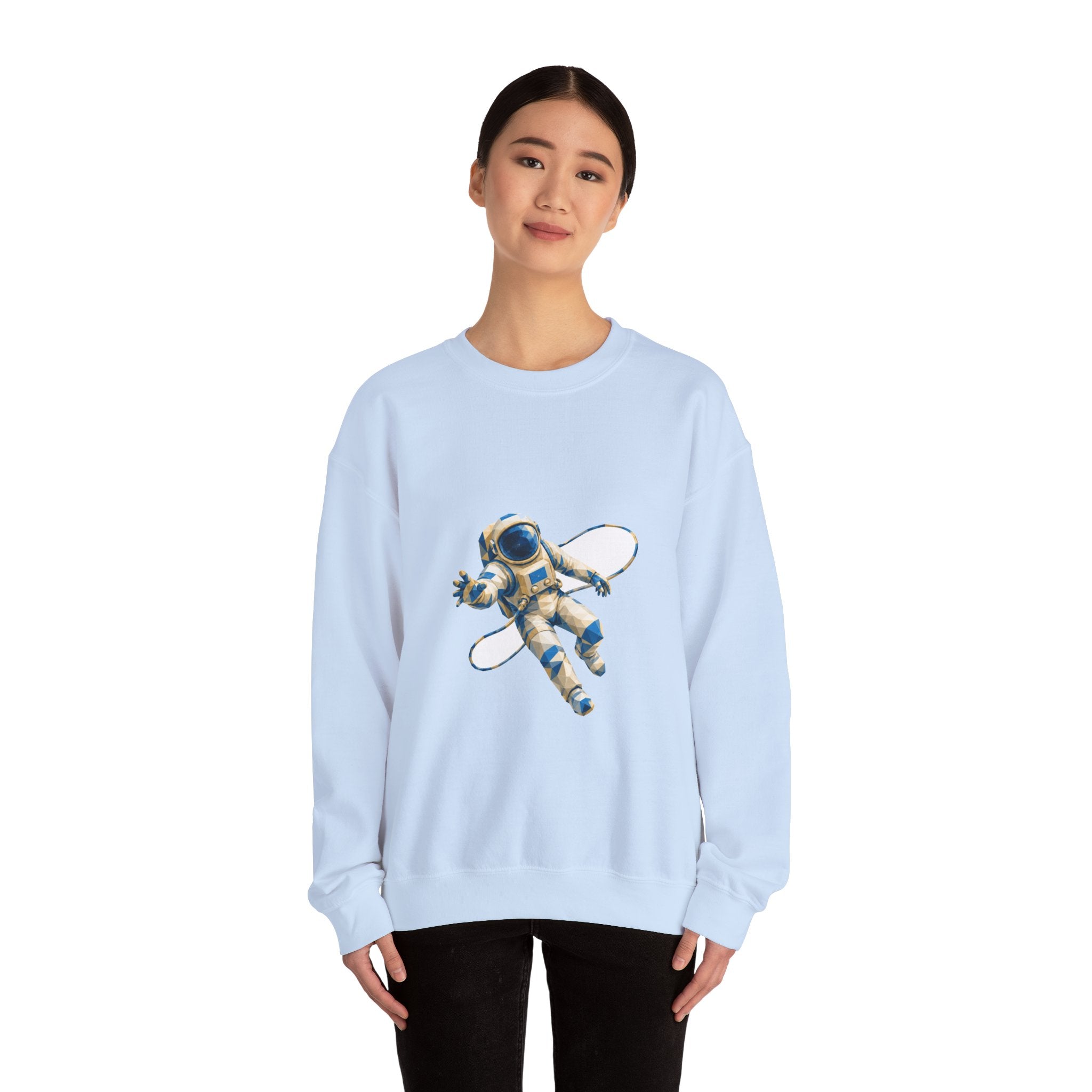 Matching Couple Sweatshirt - Astronaut & Planet Matching Couple Premium Fleece Sweatshirt Geometric Art His Hers Love Gift - Design A